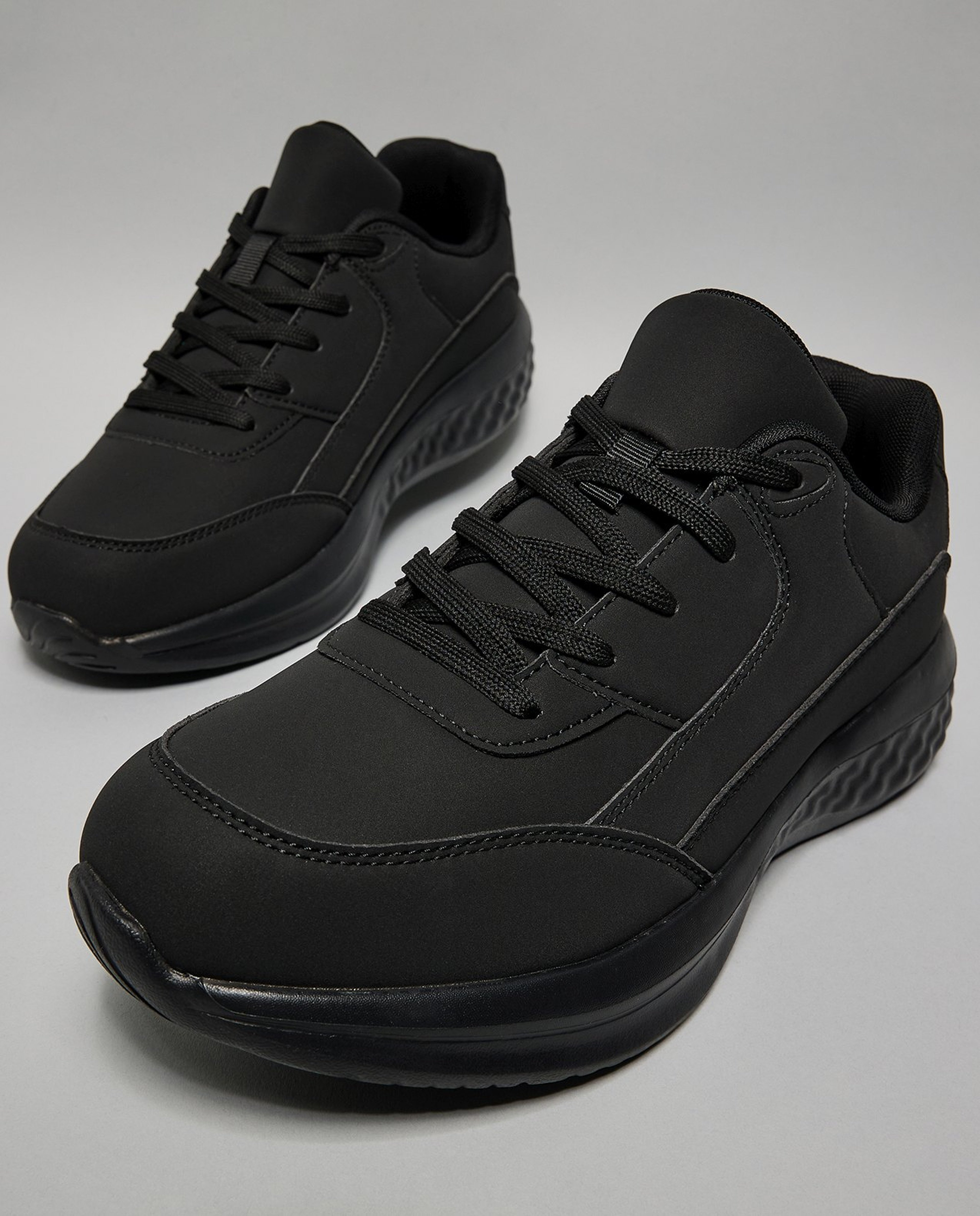 Solid Lace Up Sneakers