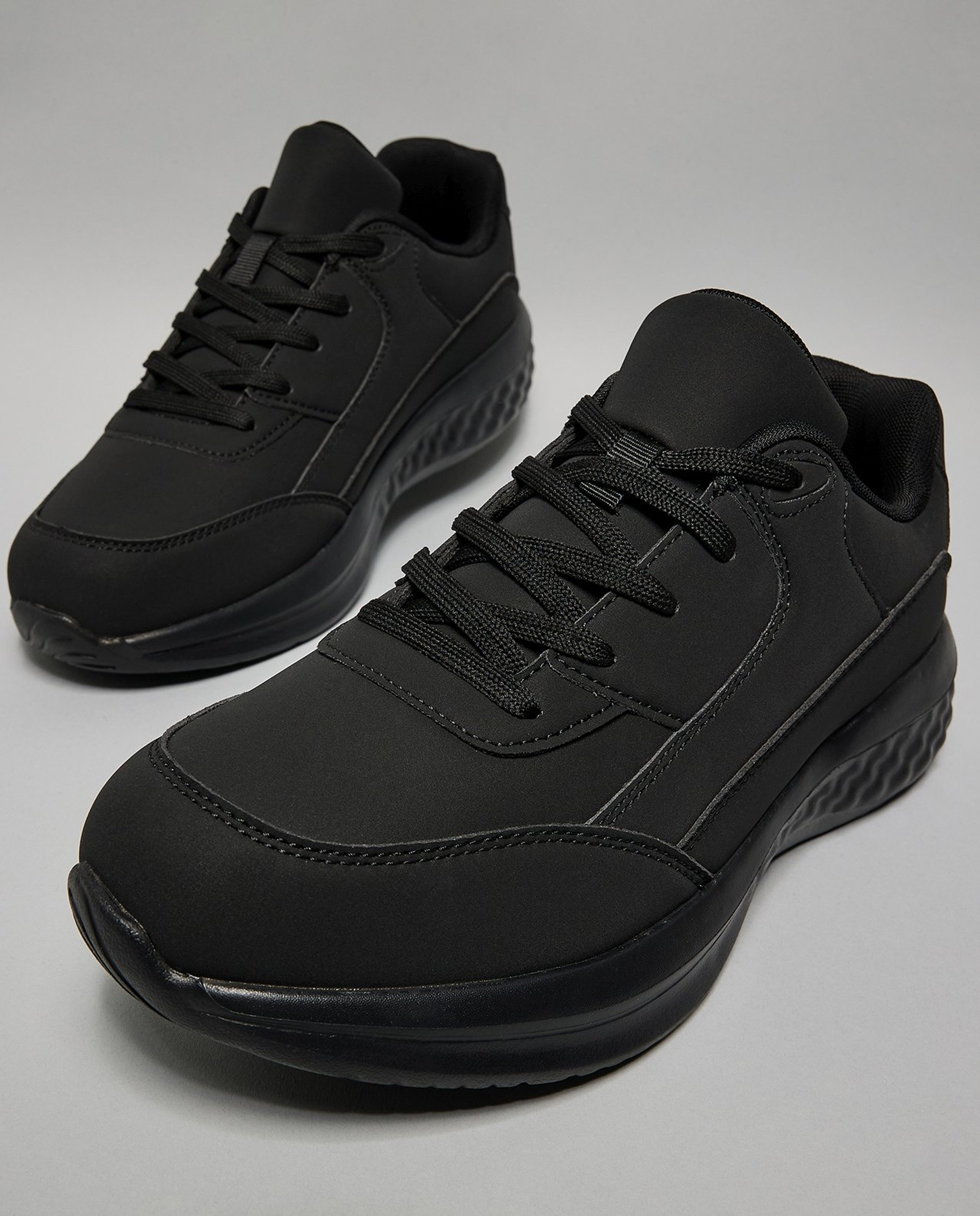 Solid Lace Up Sneakers