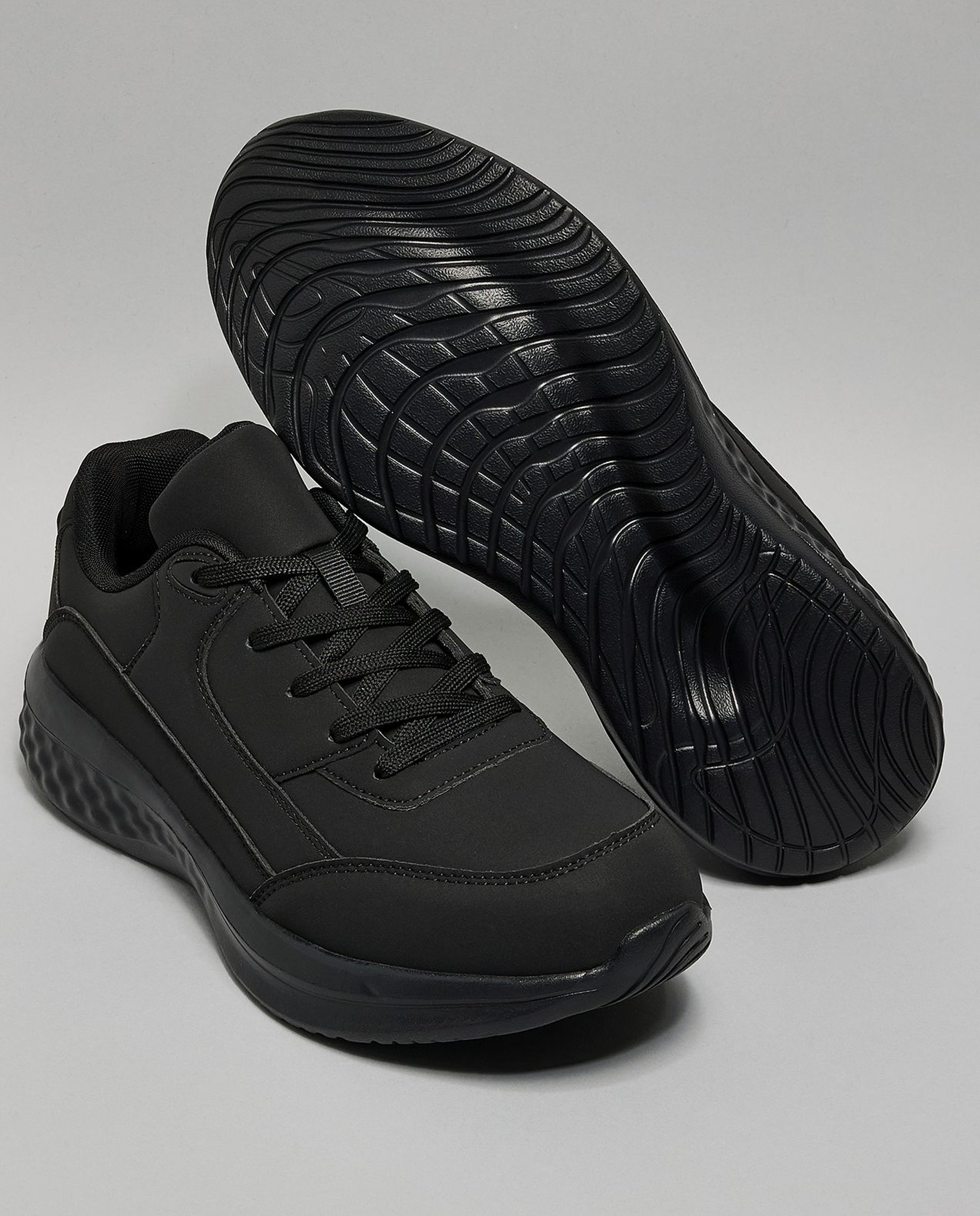 Solid Lace Up Sneakers