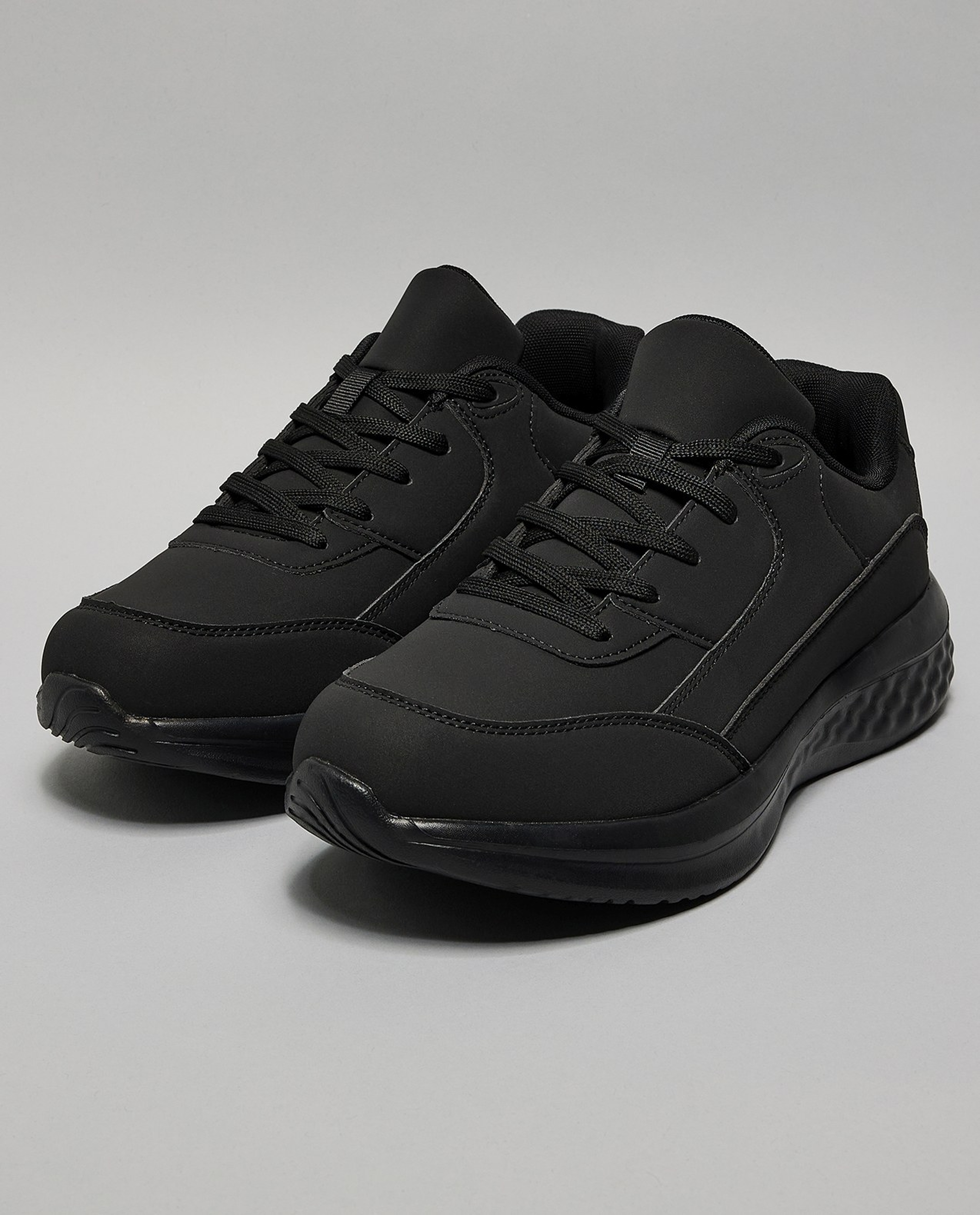 Solid Lace Up Sneakers