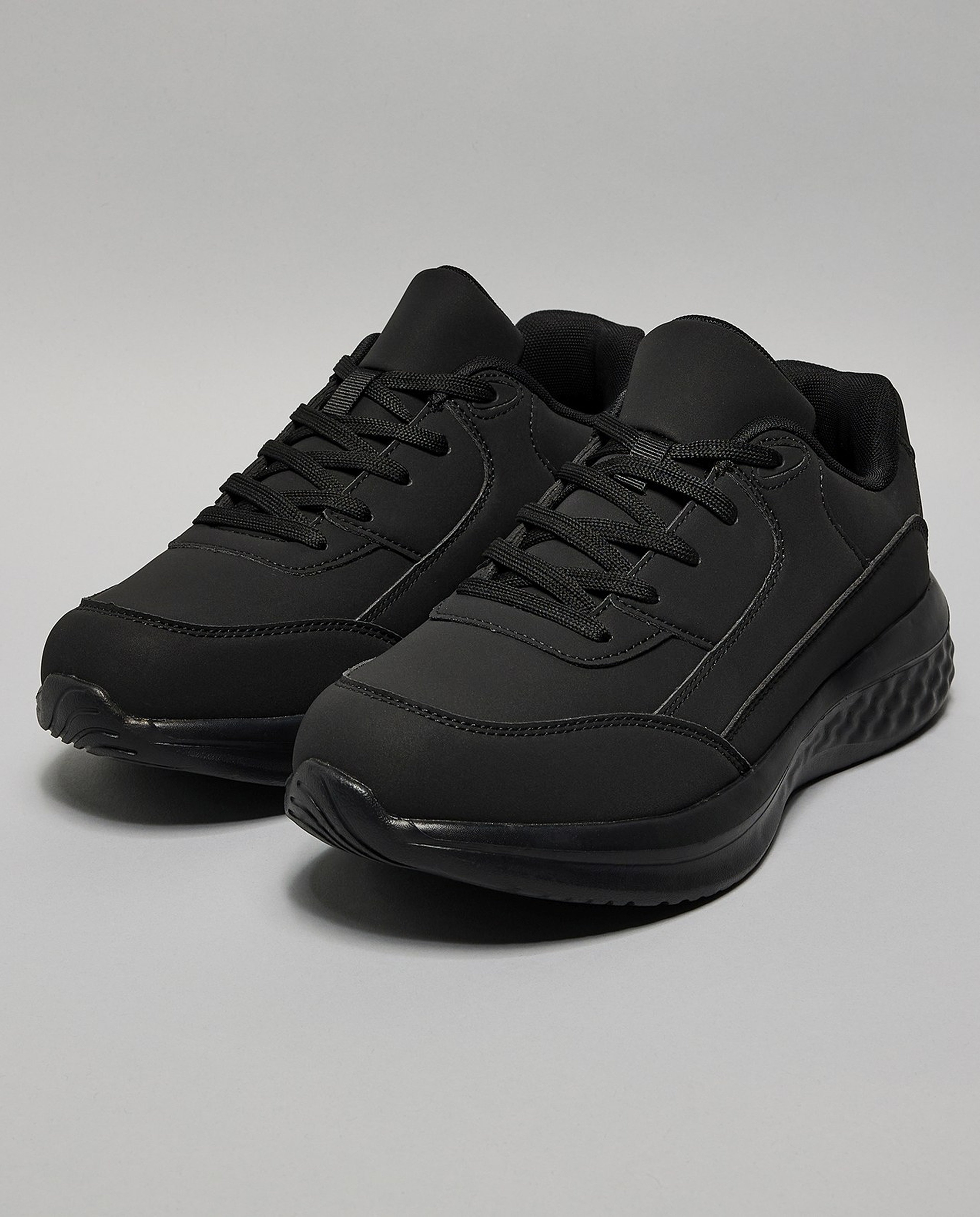 Solid Lace Up Sneakers