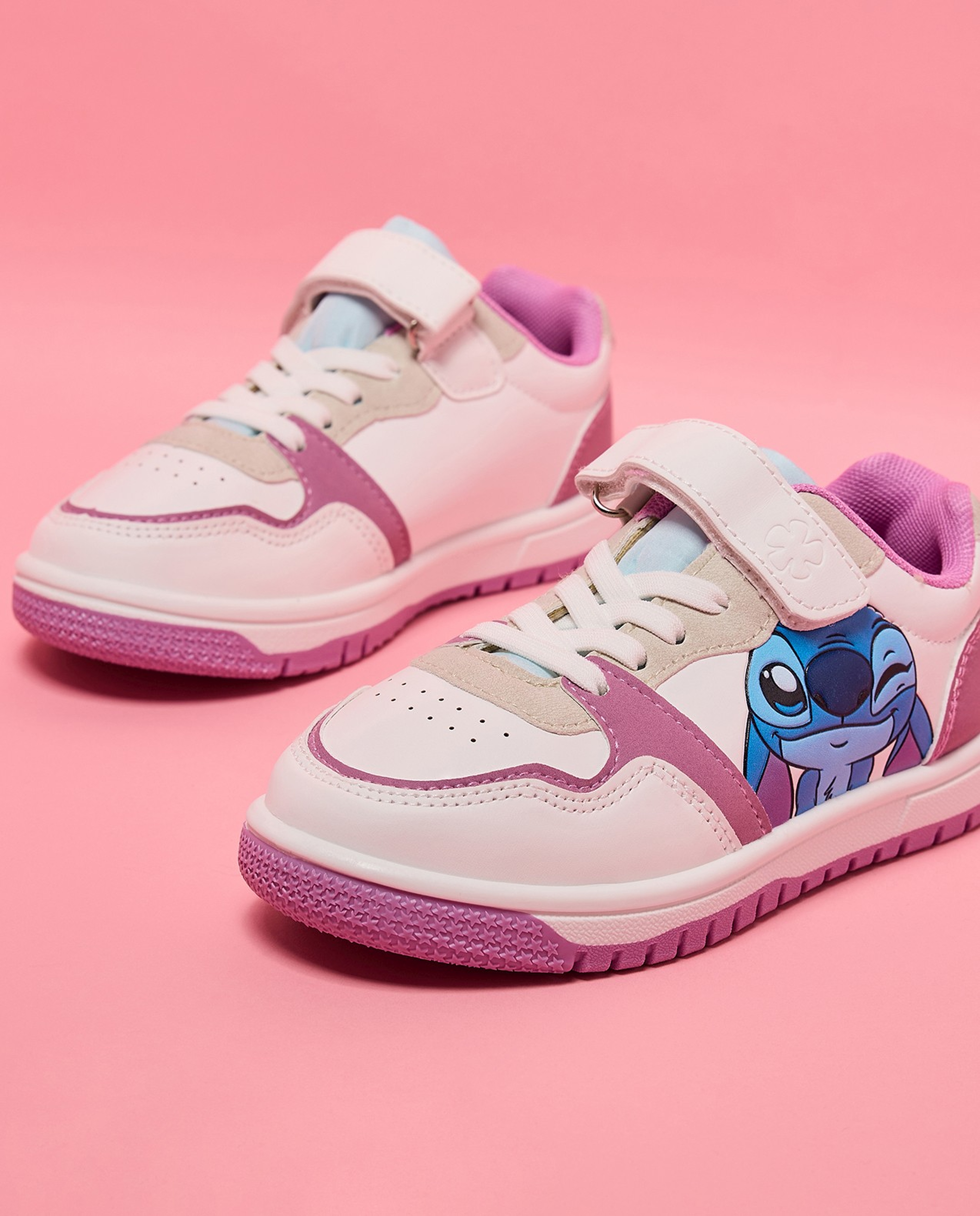 Stitch Print Velcro Sneakers