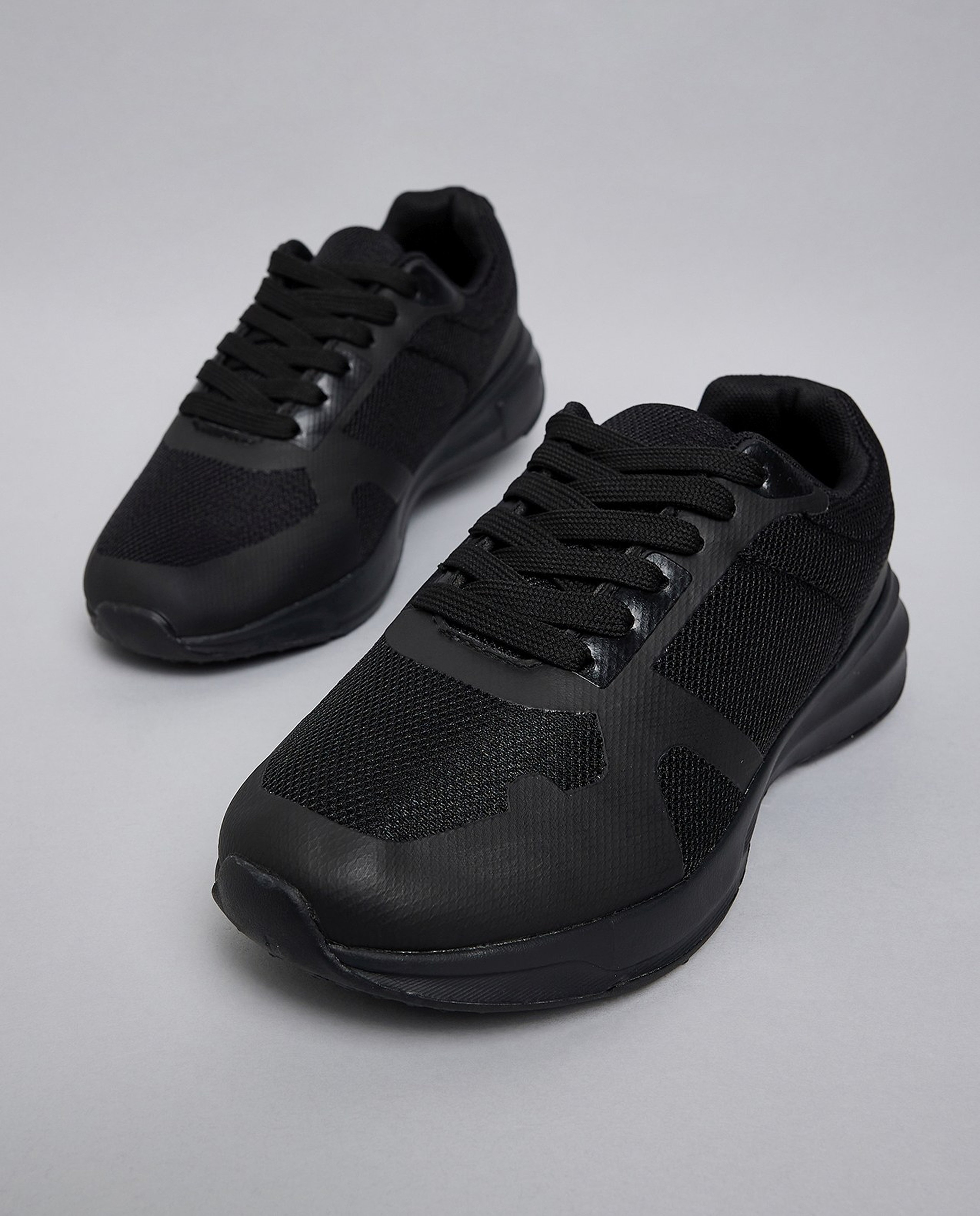 Solid Lace Up Sneakers