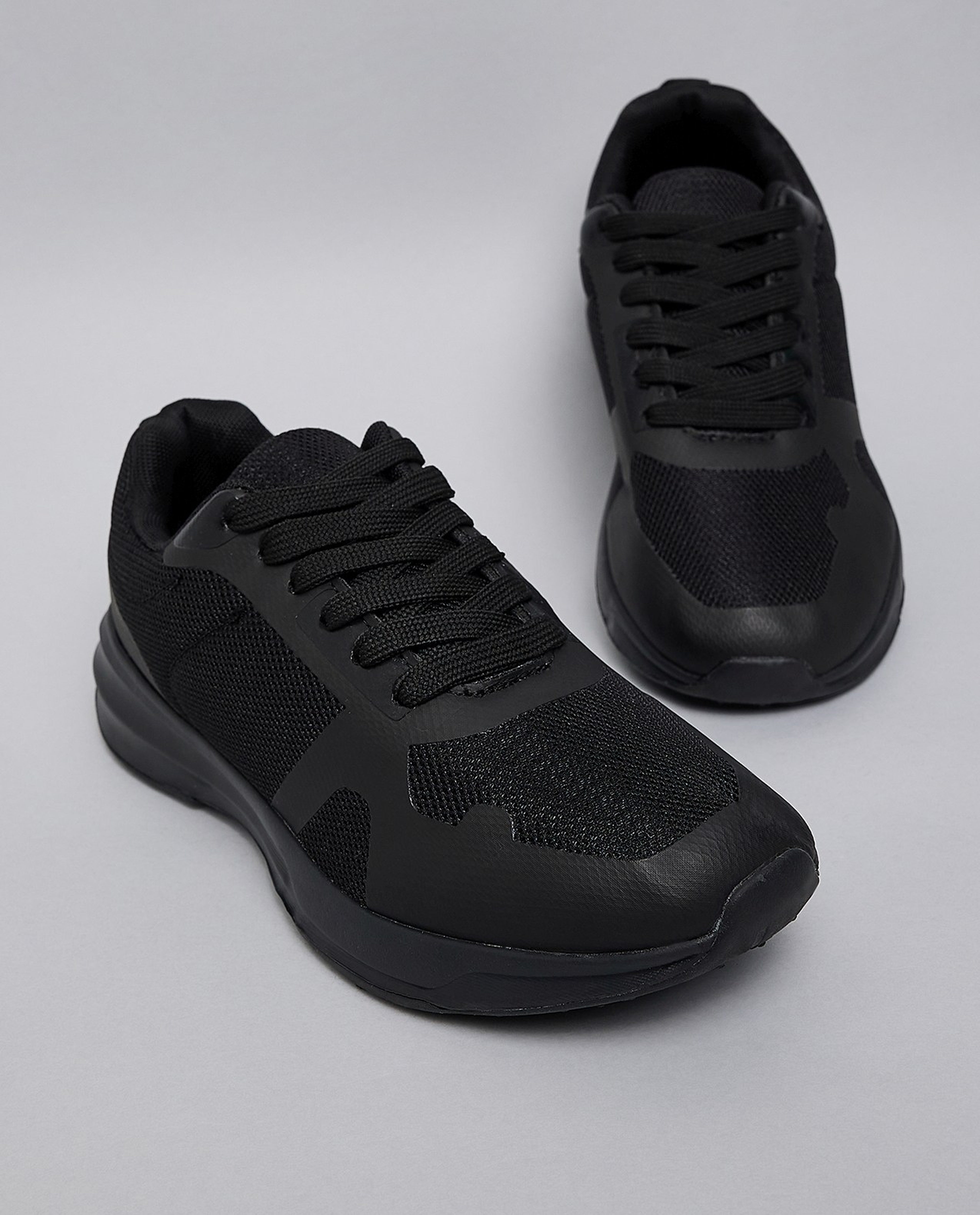 Solid Lace Up Sneakers