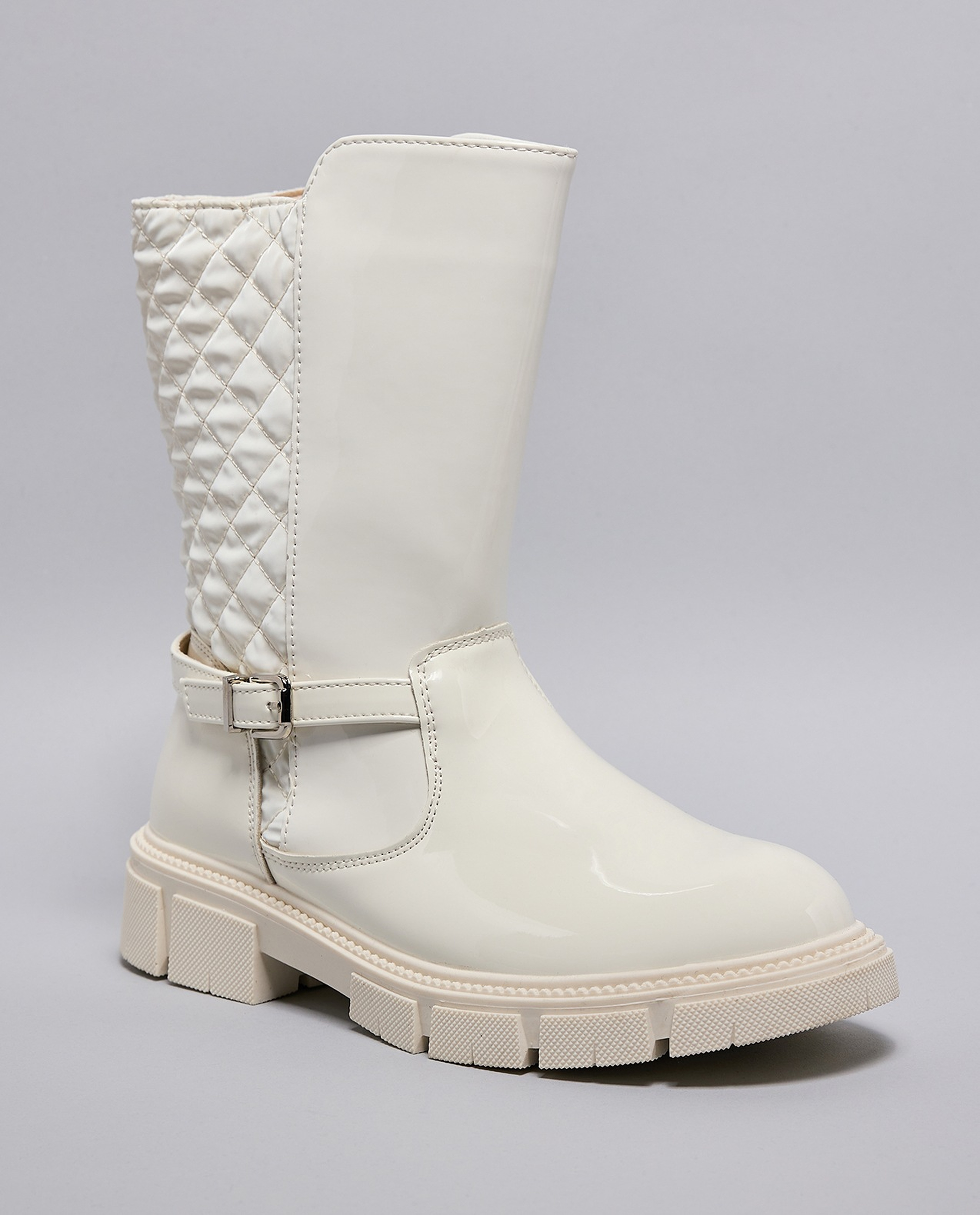 Quilted Calf Length Boots