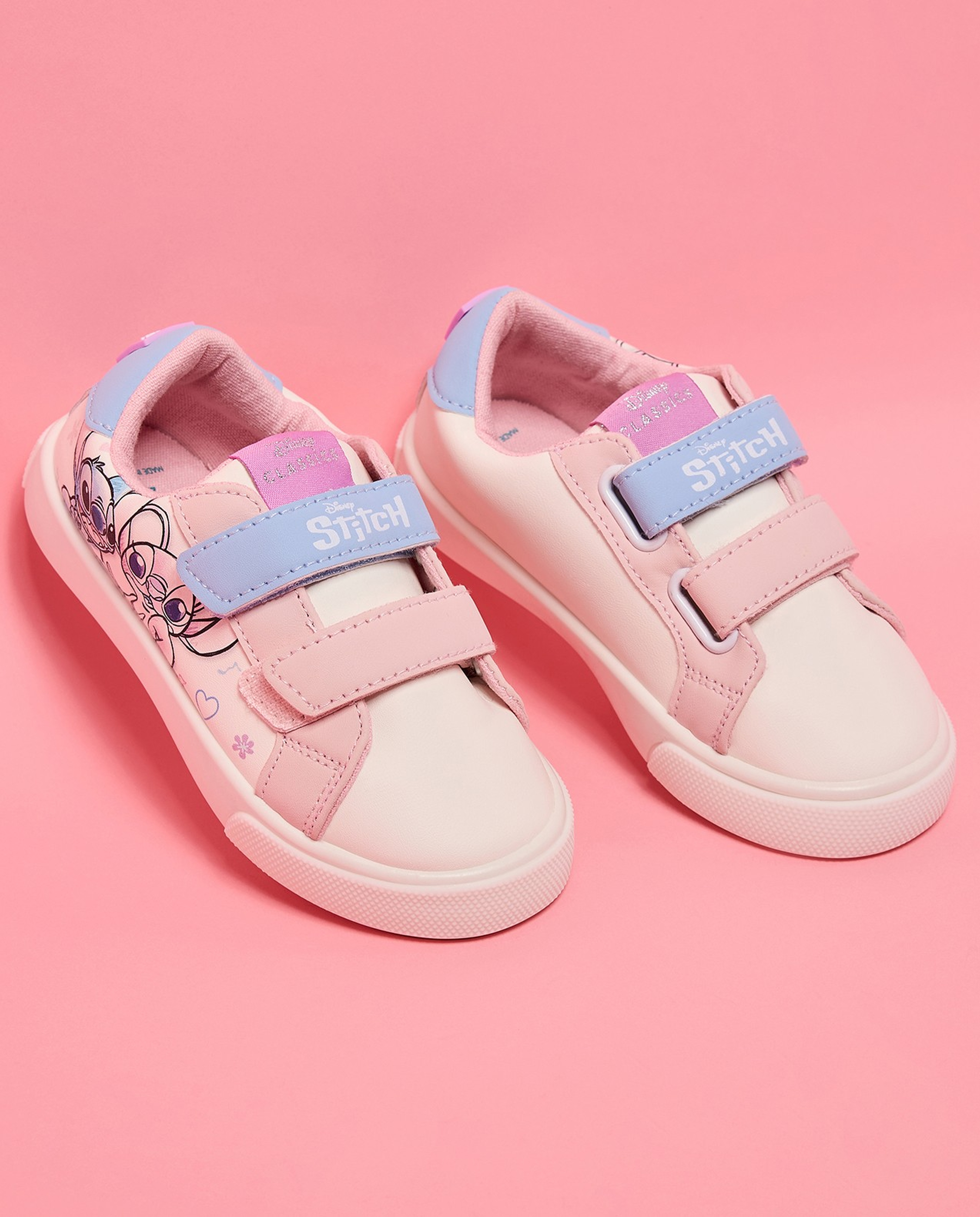 Stitch Print Velcro Sneakers
