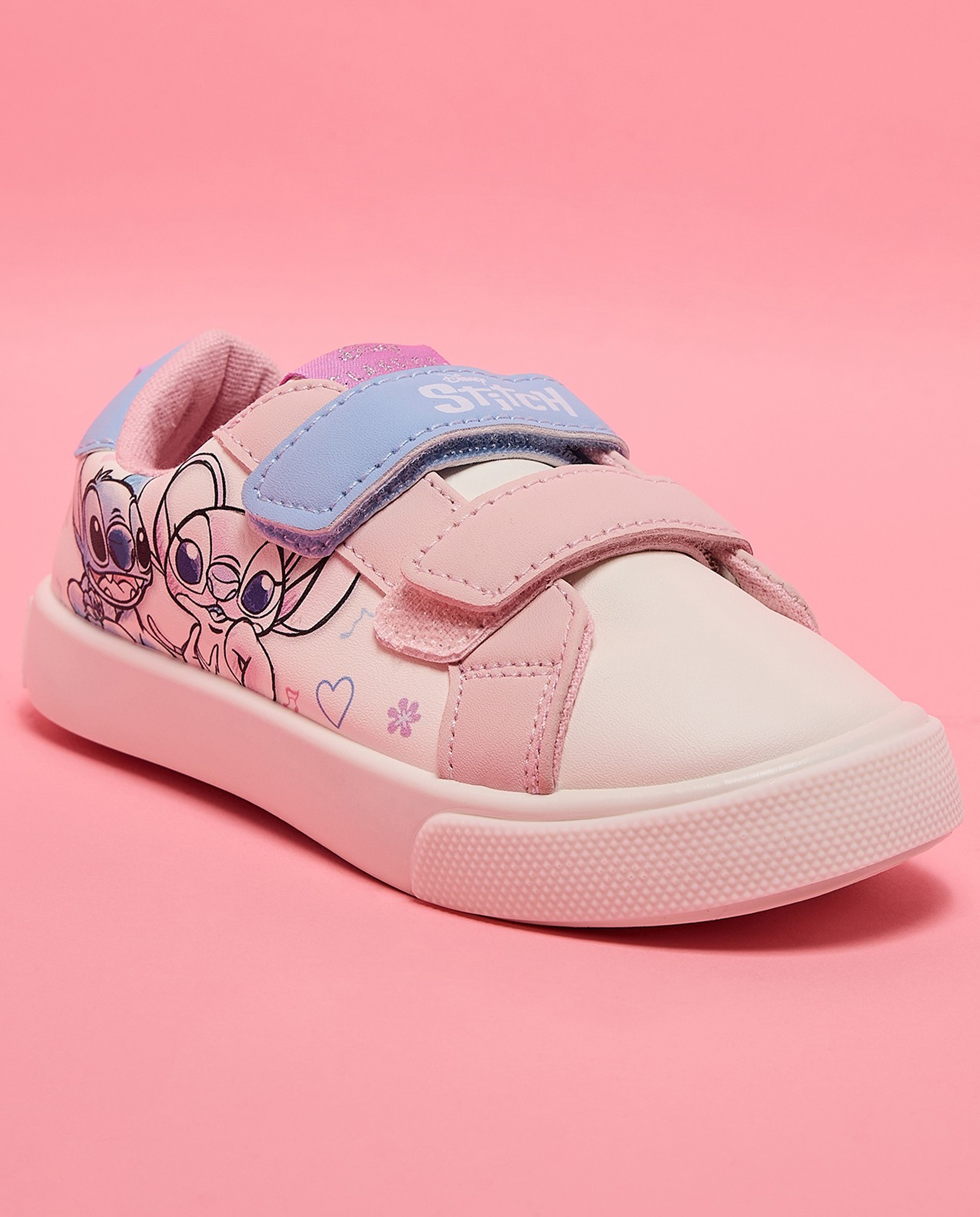 Stitch Print Velcro Sneakers