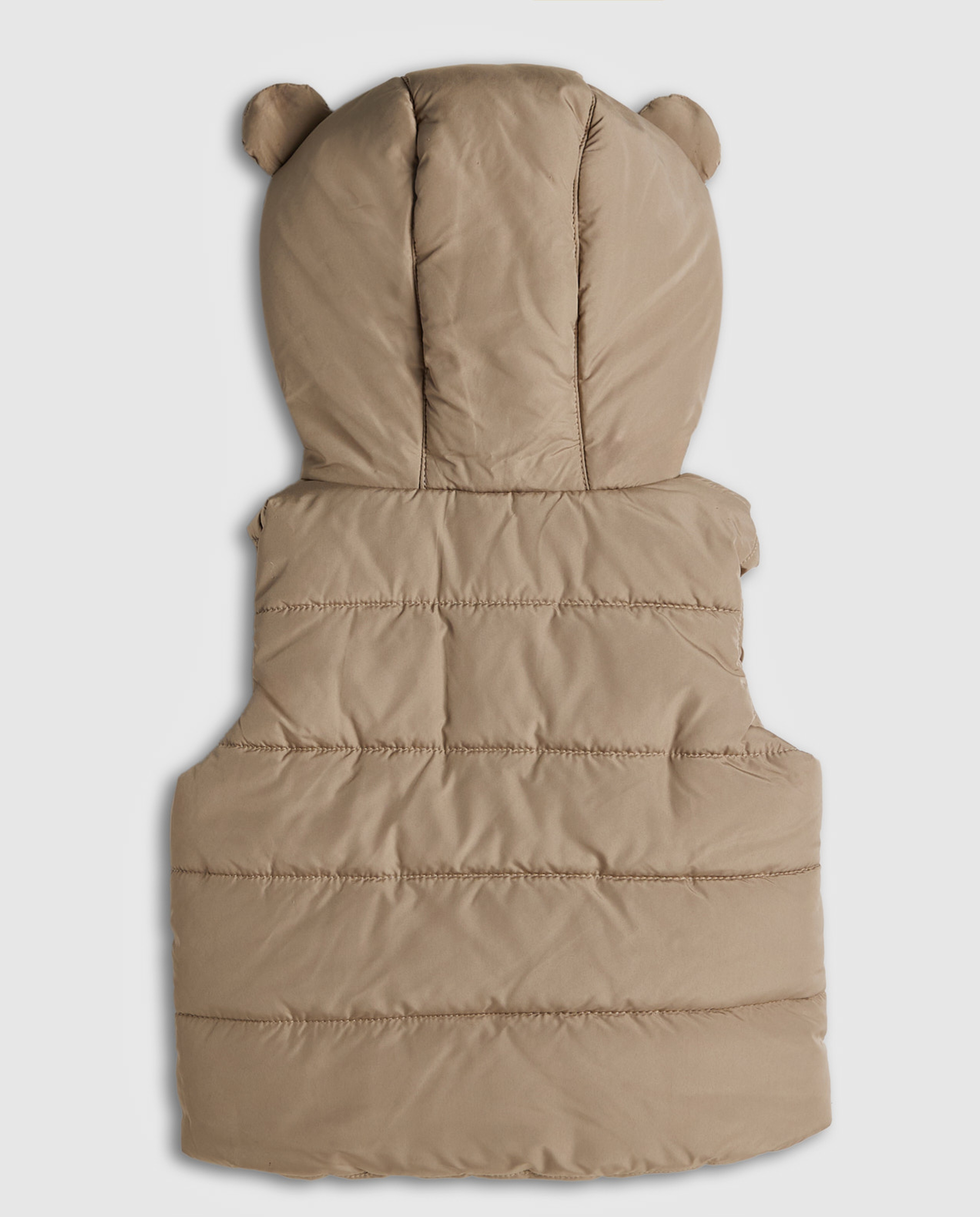 Quilted Hooded Gilet with Zipper Closure