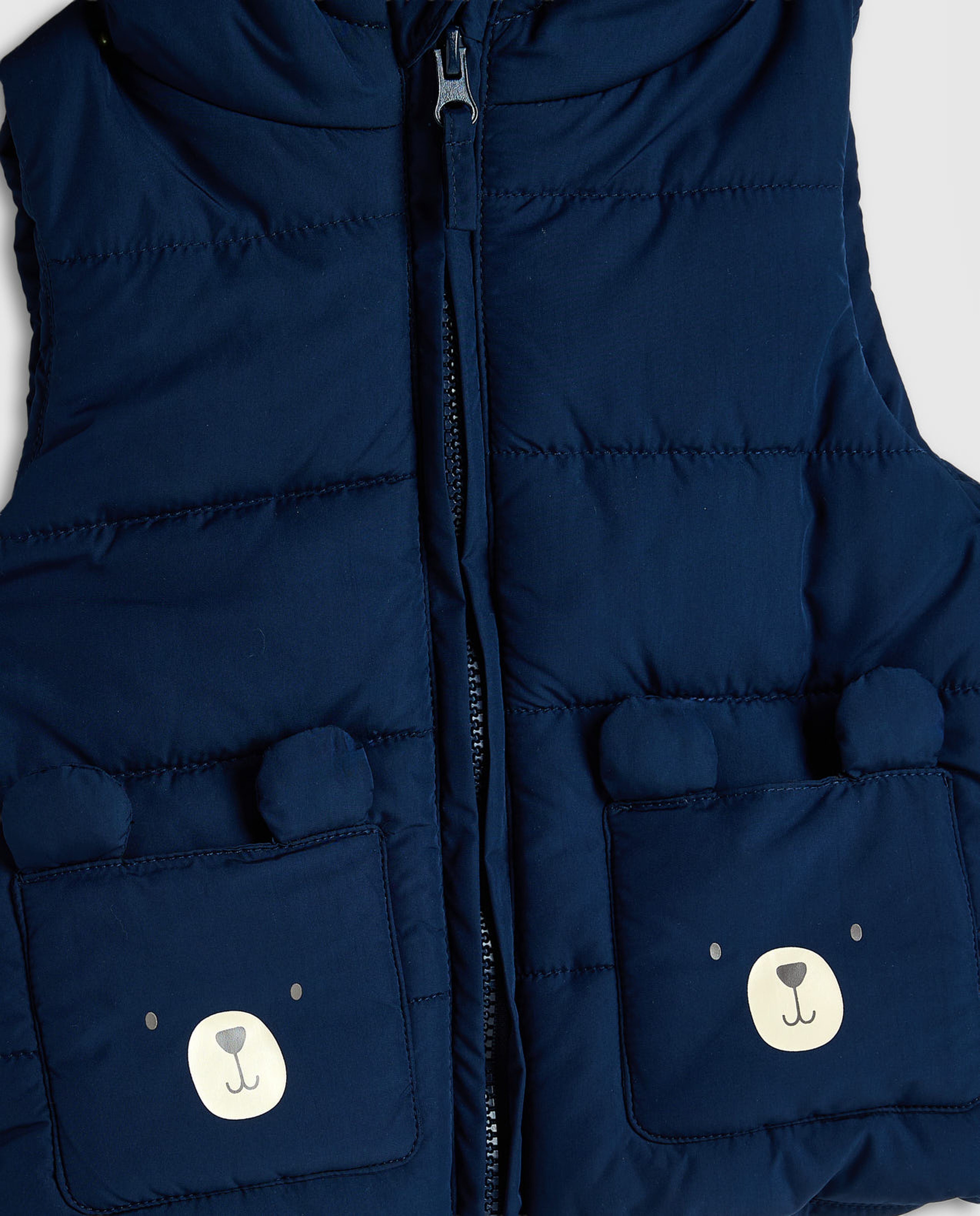 Quilted Hooded Gilet with Zipper Closure