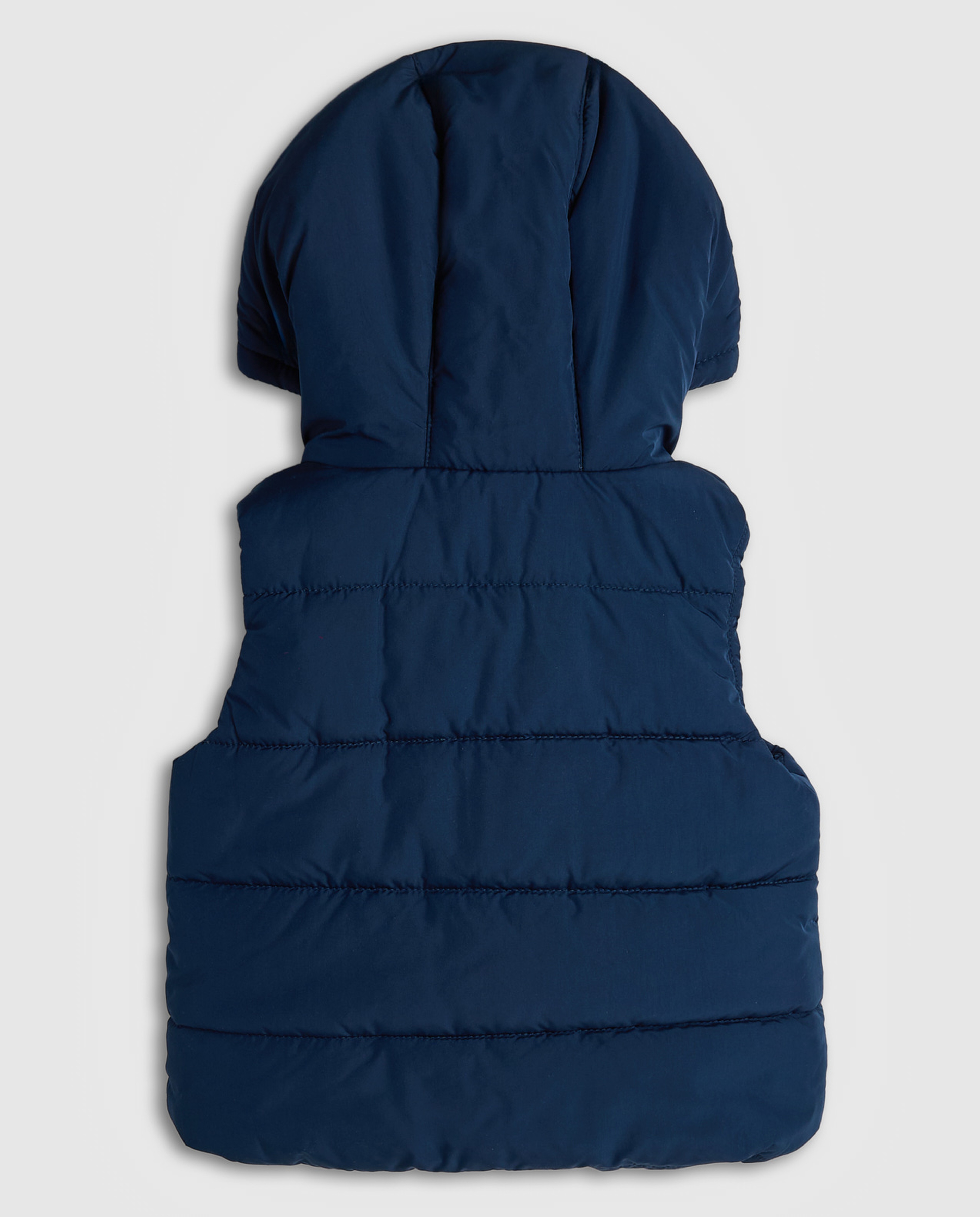 Quilted Hooded Gilet with Zipper Closure