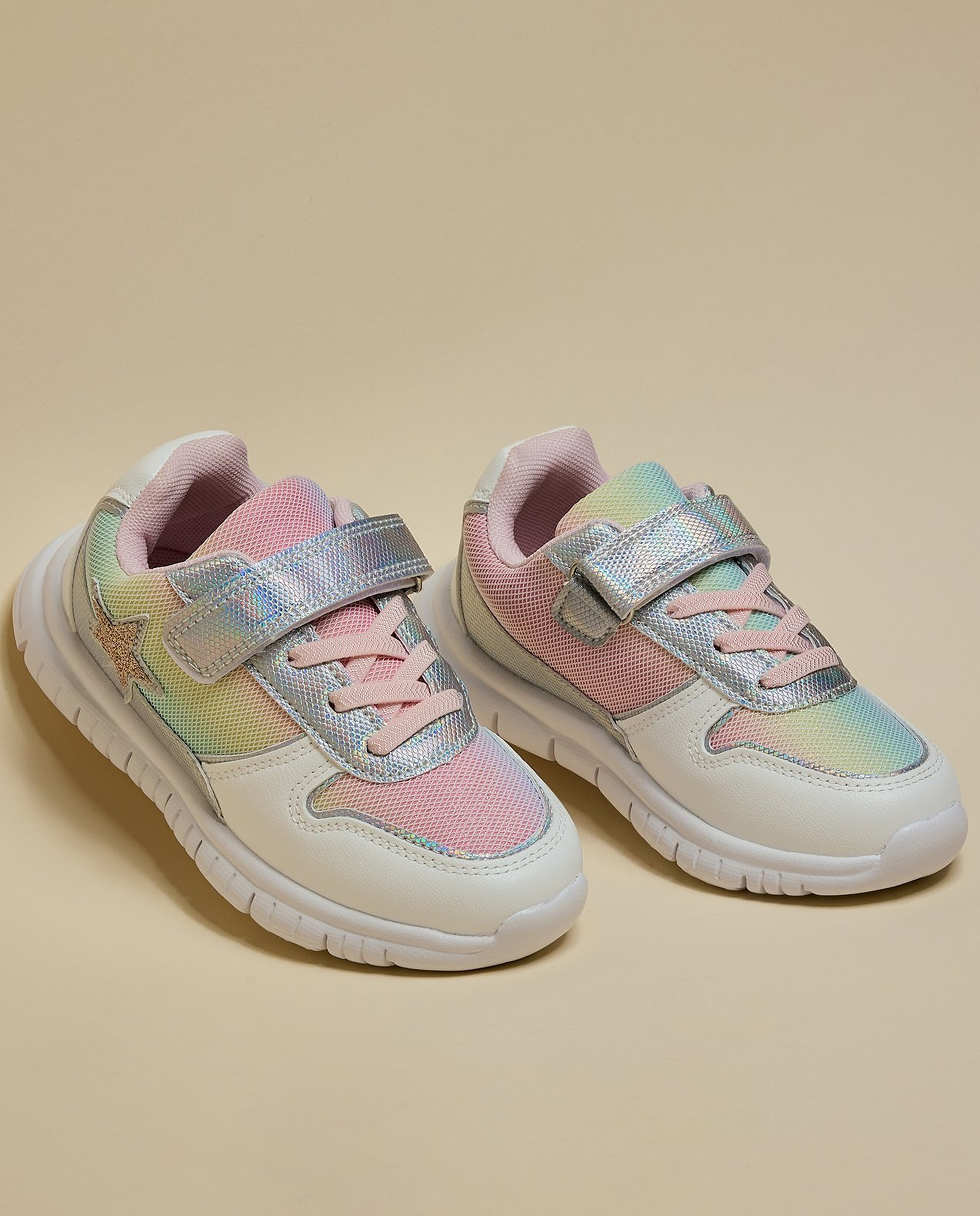 Color Block Velcro Shoes