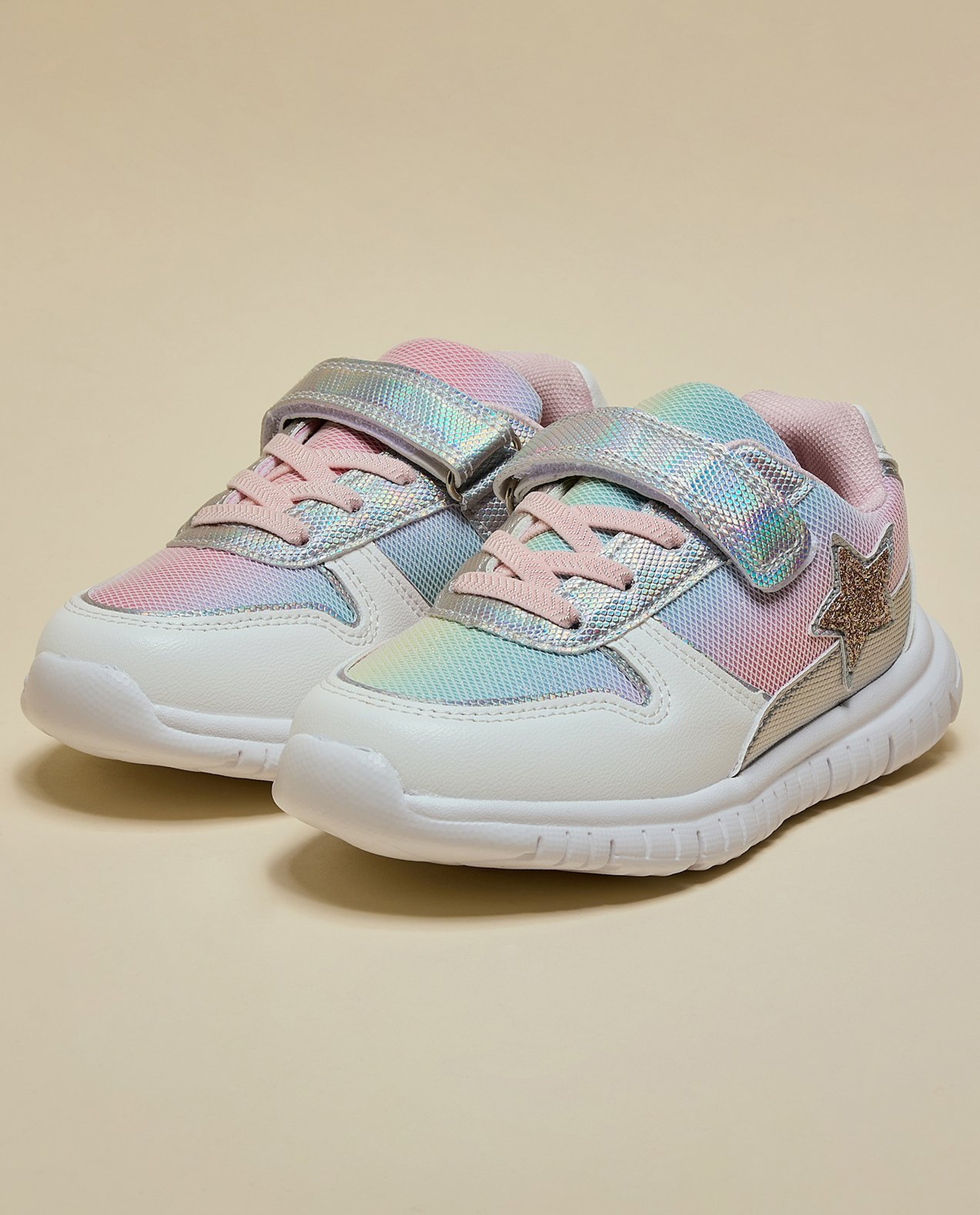 Color Block Velcro Shoes