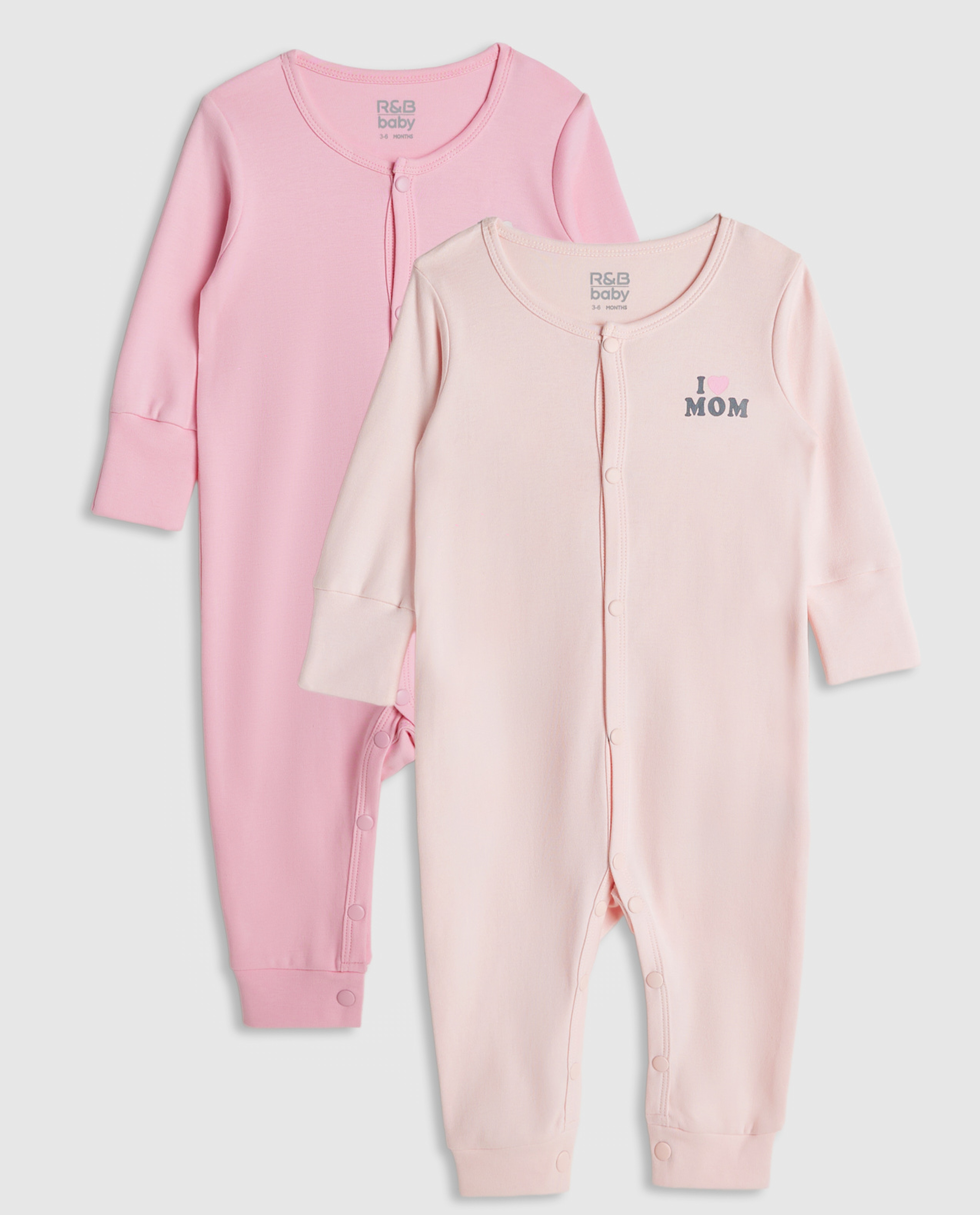 2 Pack Long Sleeves Sleepsuits