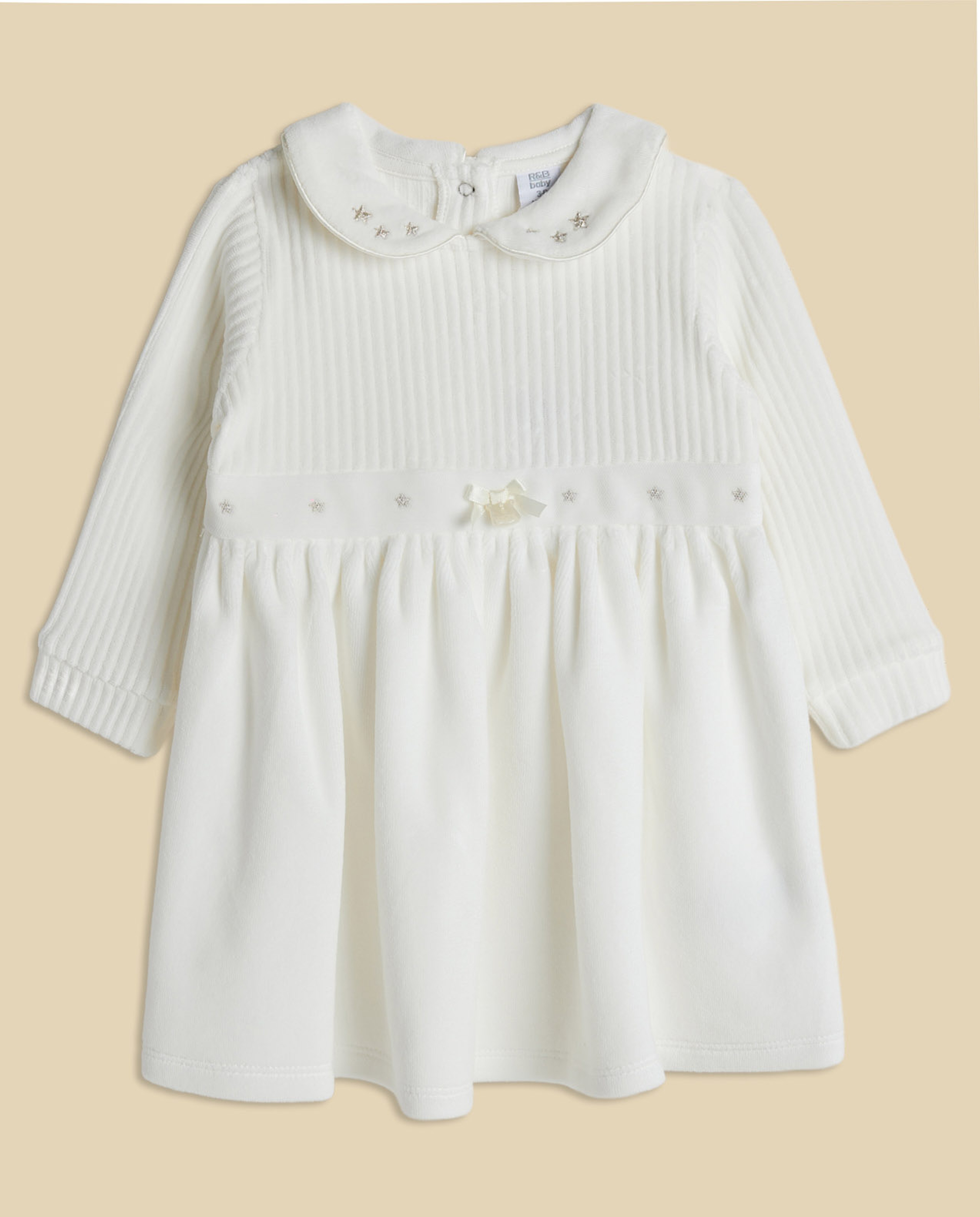 Embroidered Knitted Fit and Flare Dress with Brief