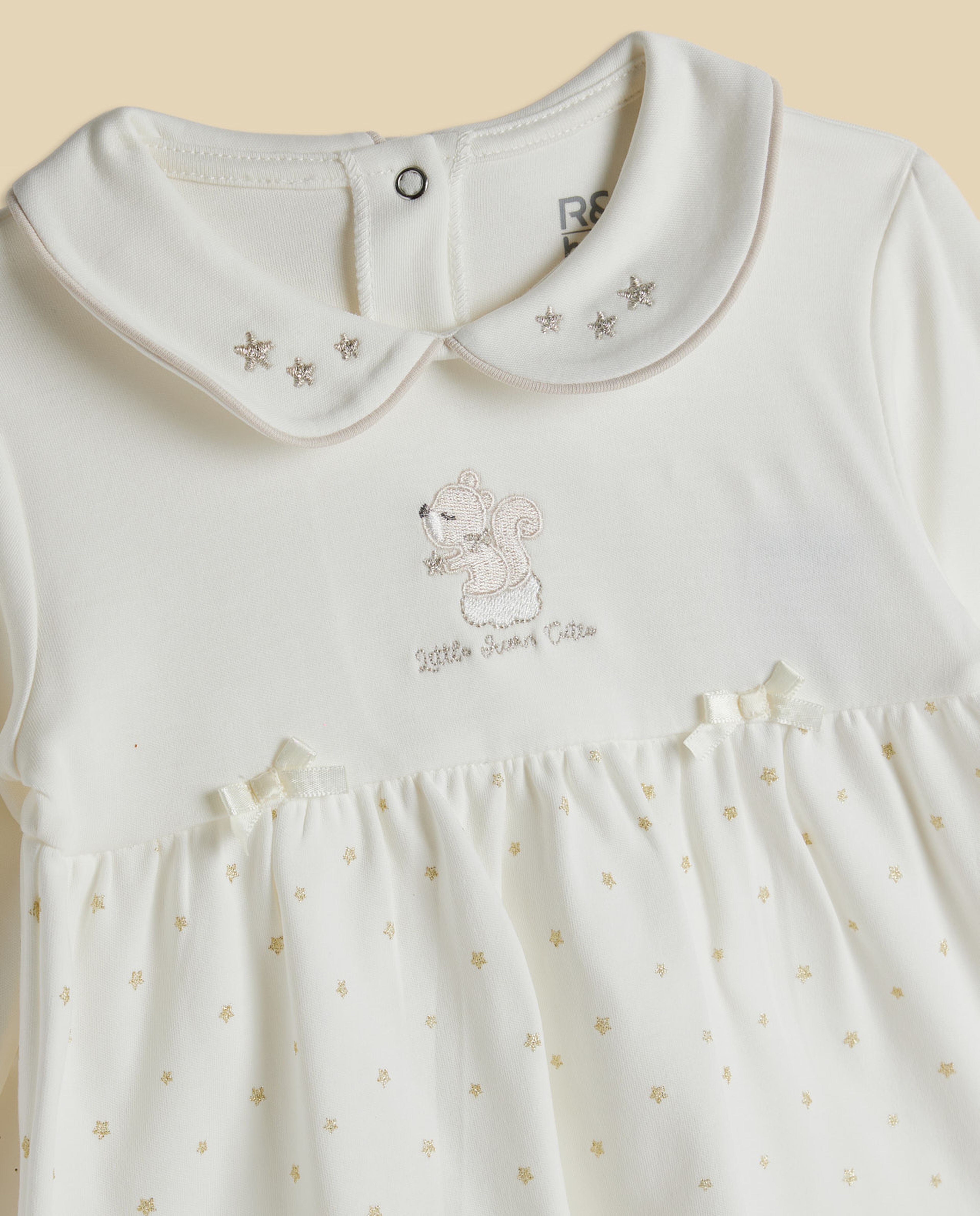 Appliqued Collared Clothing Set