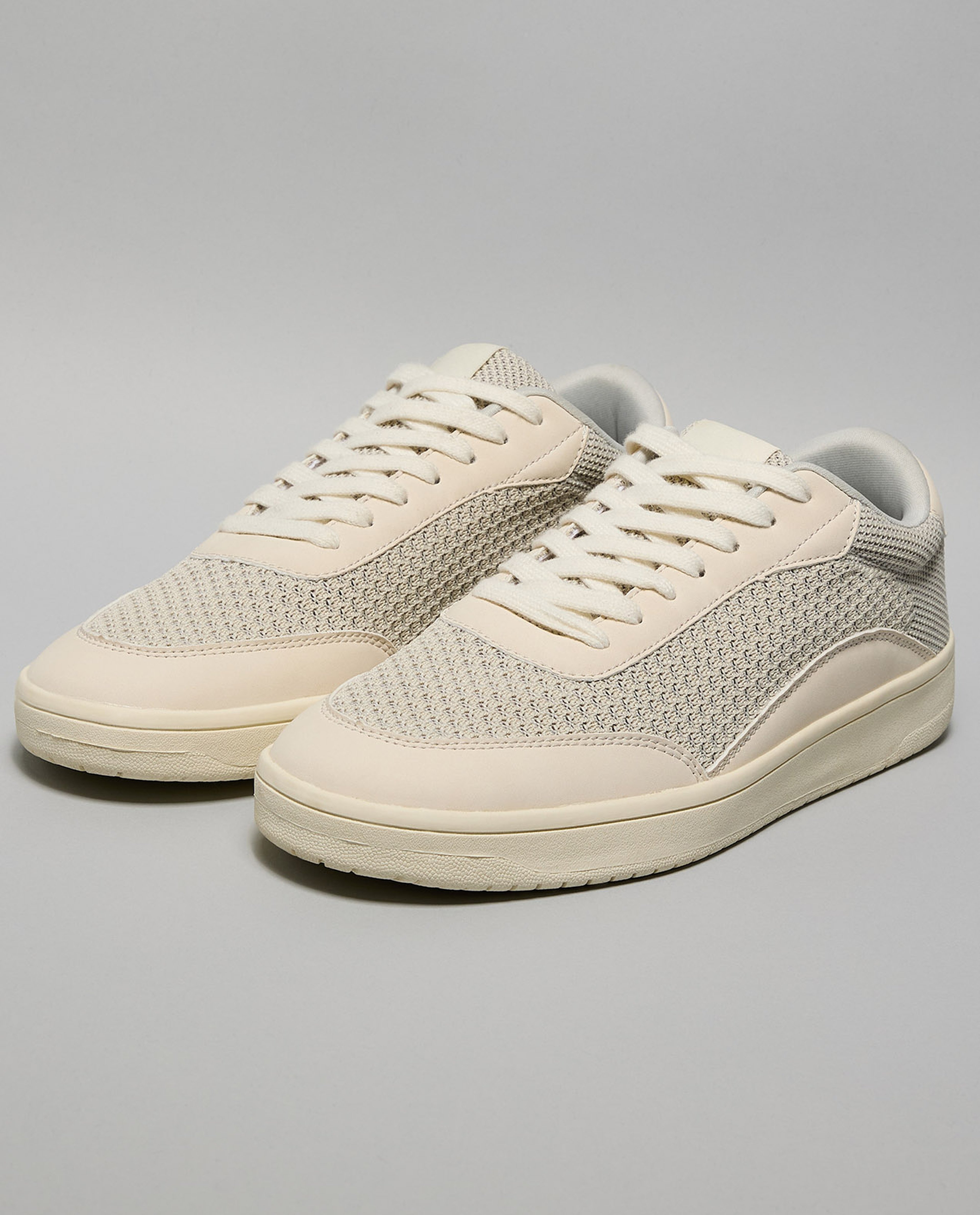 Knit Detail Low Top Sneakers