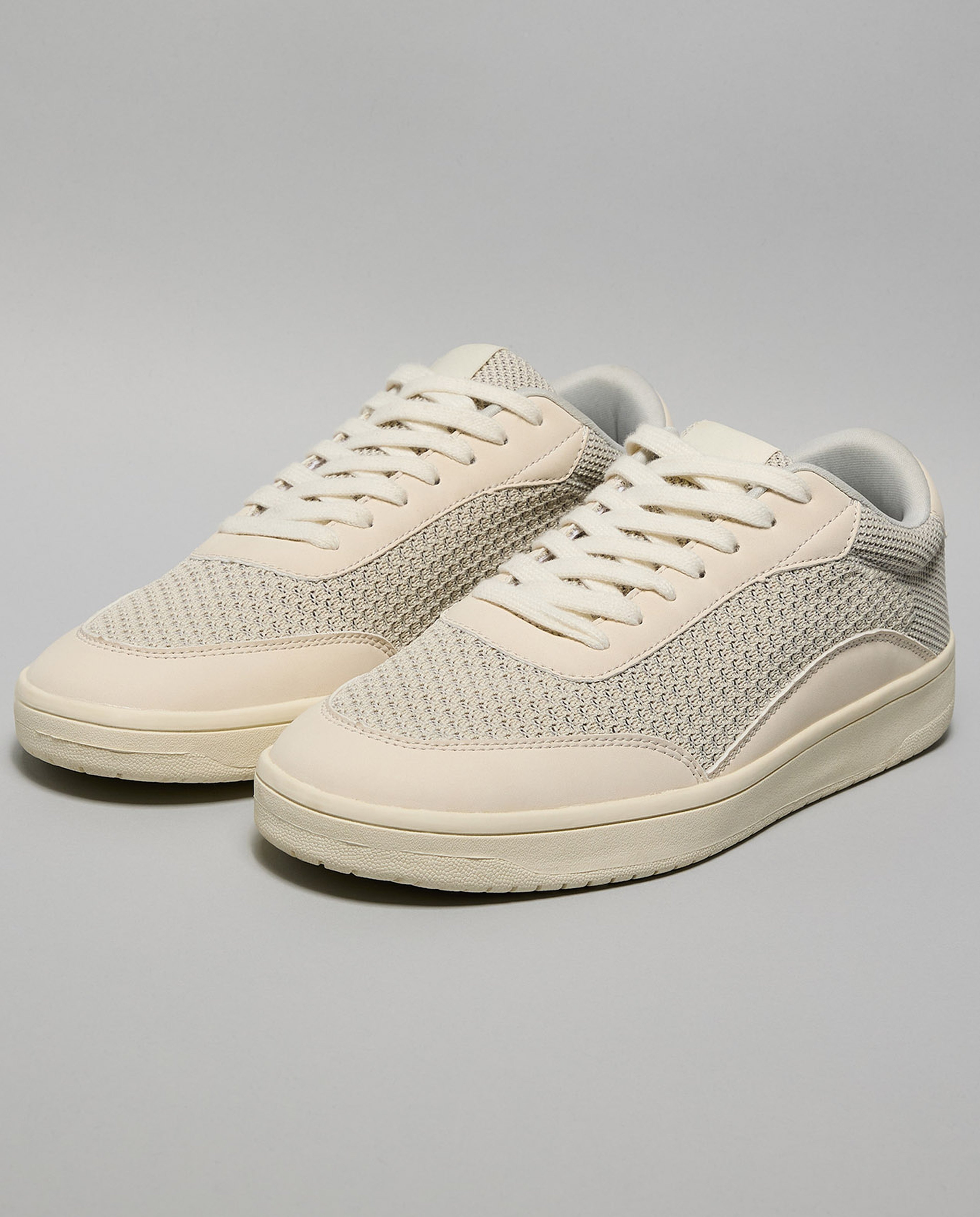 Knit Detail Low Top Sneakers