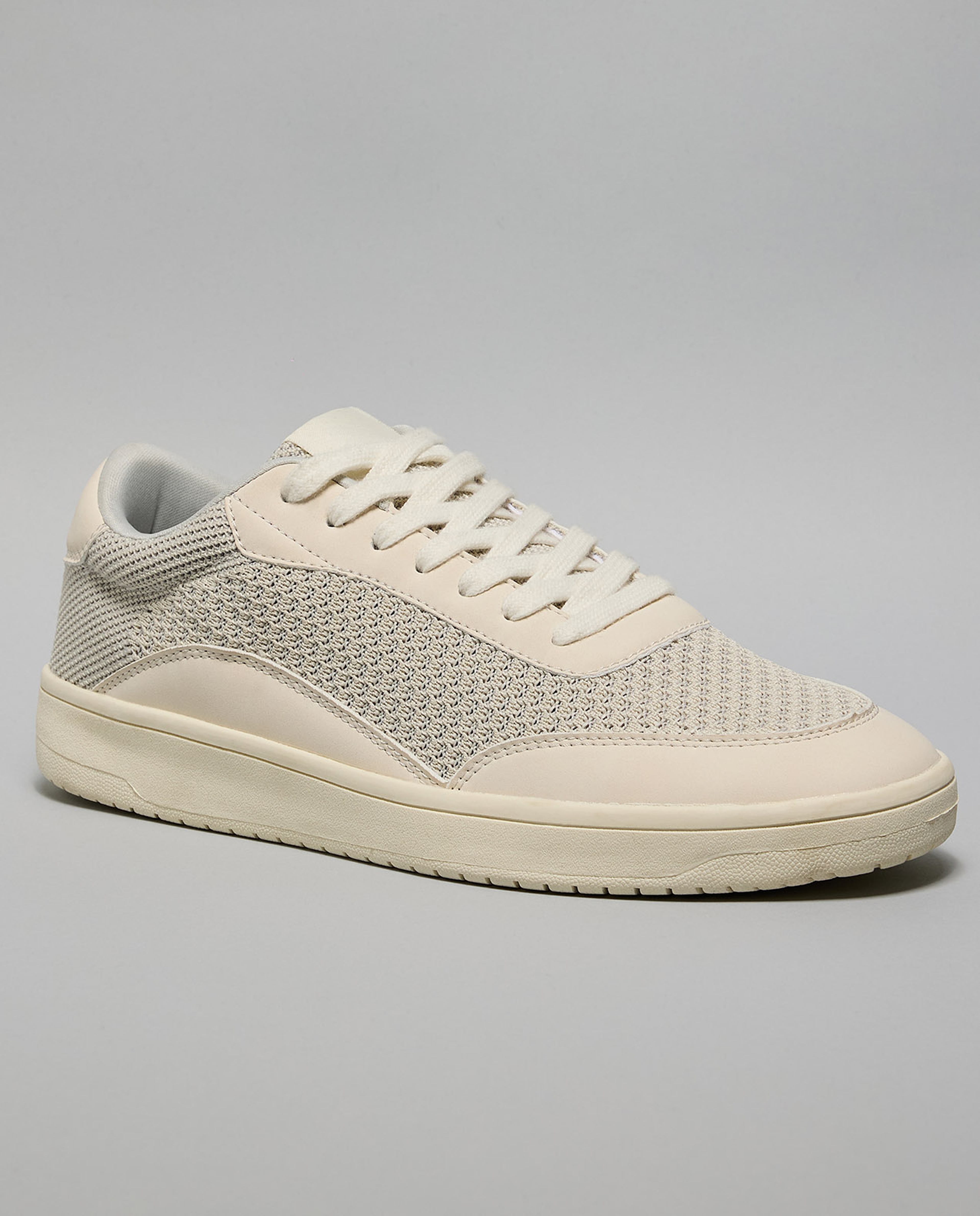 Knit Detail Low Top Sneakers