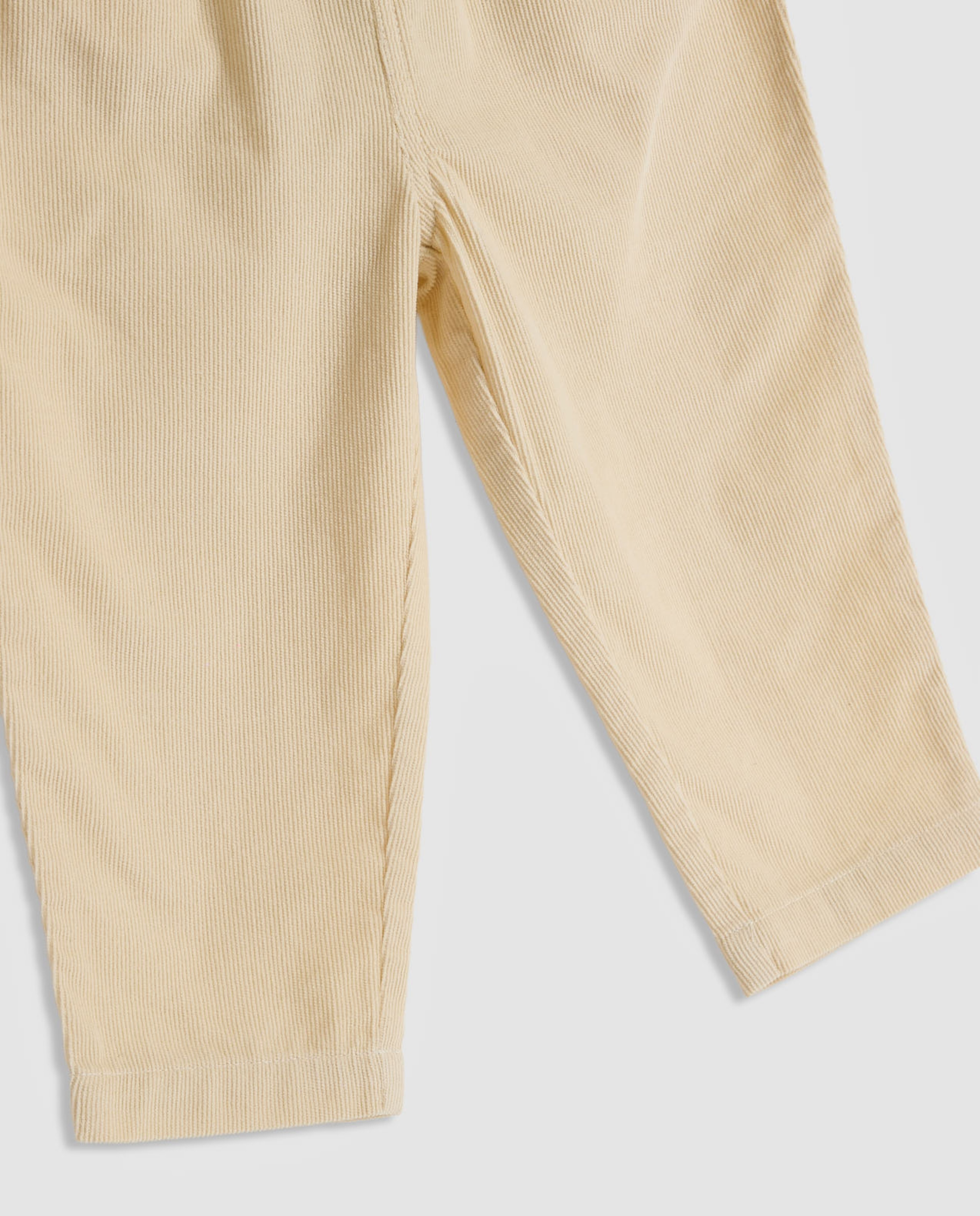 Textured Relaxed Fit Pants with Button Closure