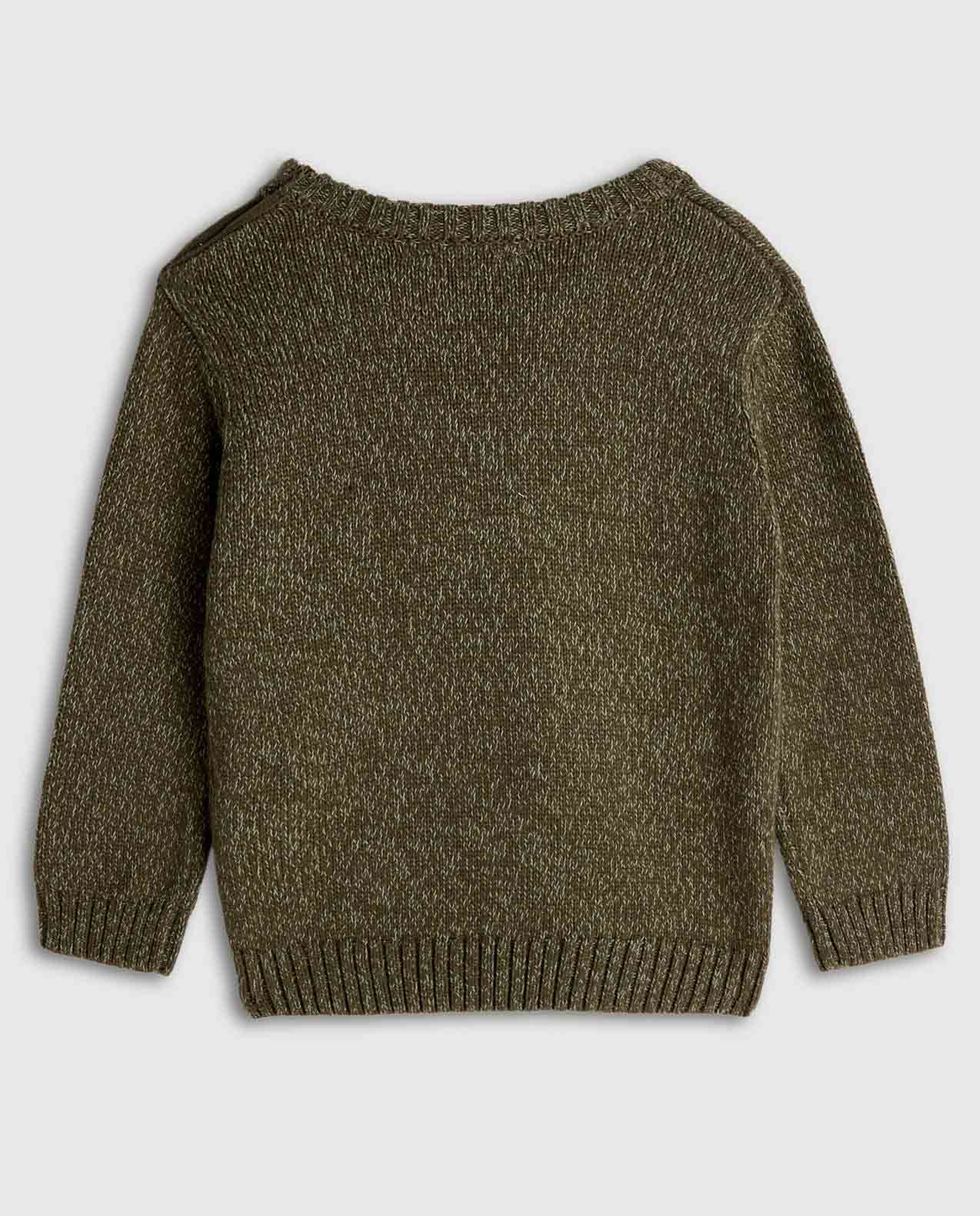 Embroidered Sweater with Crew Neck and Long Sleeves