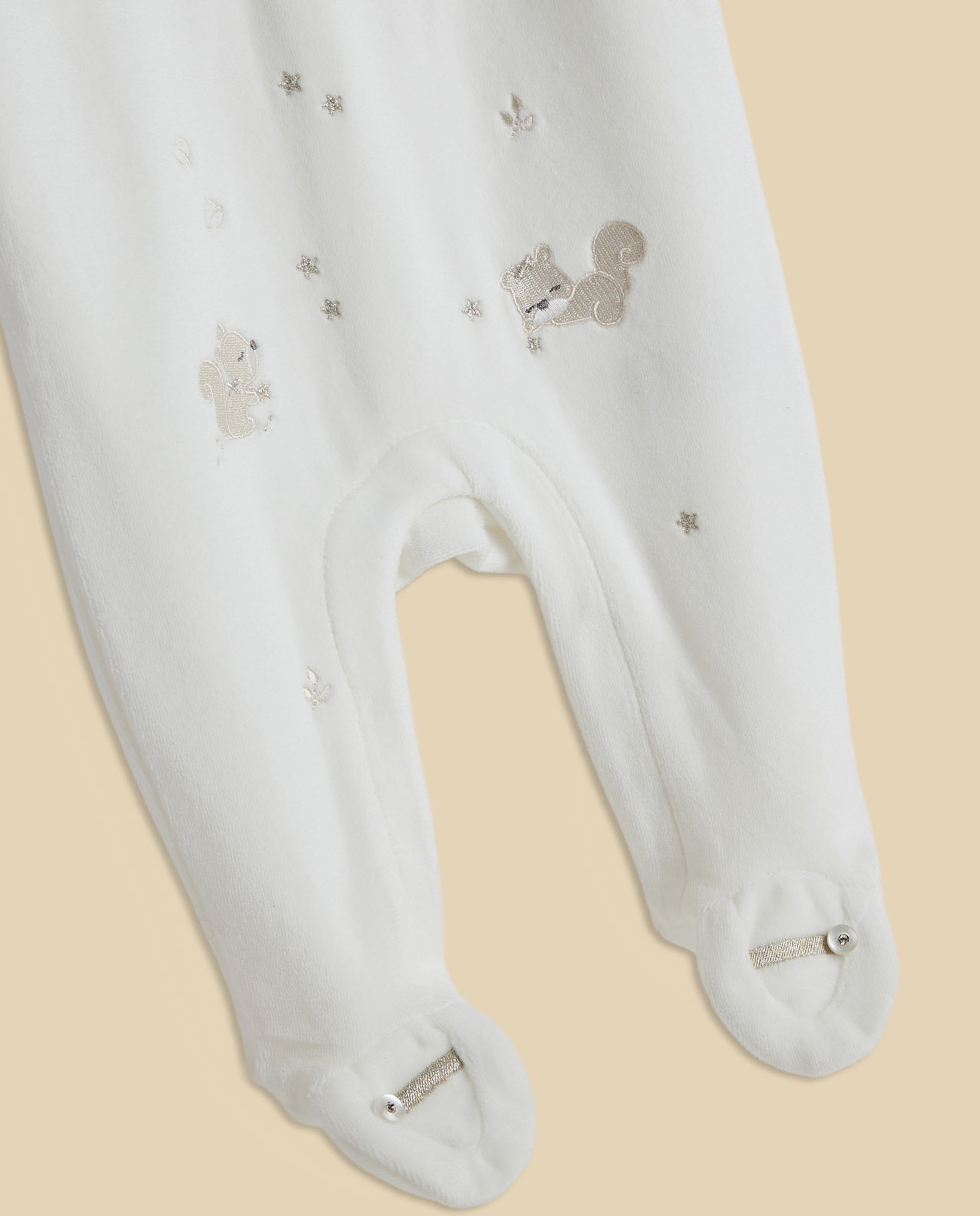 Appliqued Collared Footed Sleepsuit