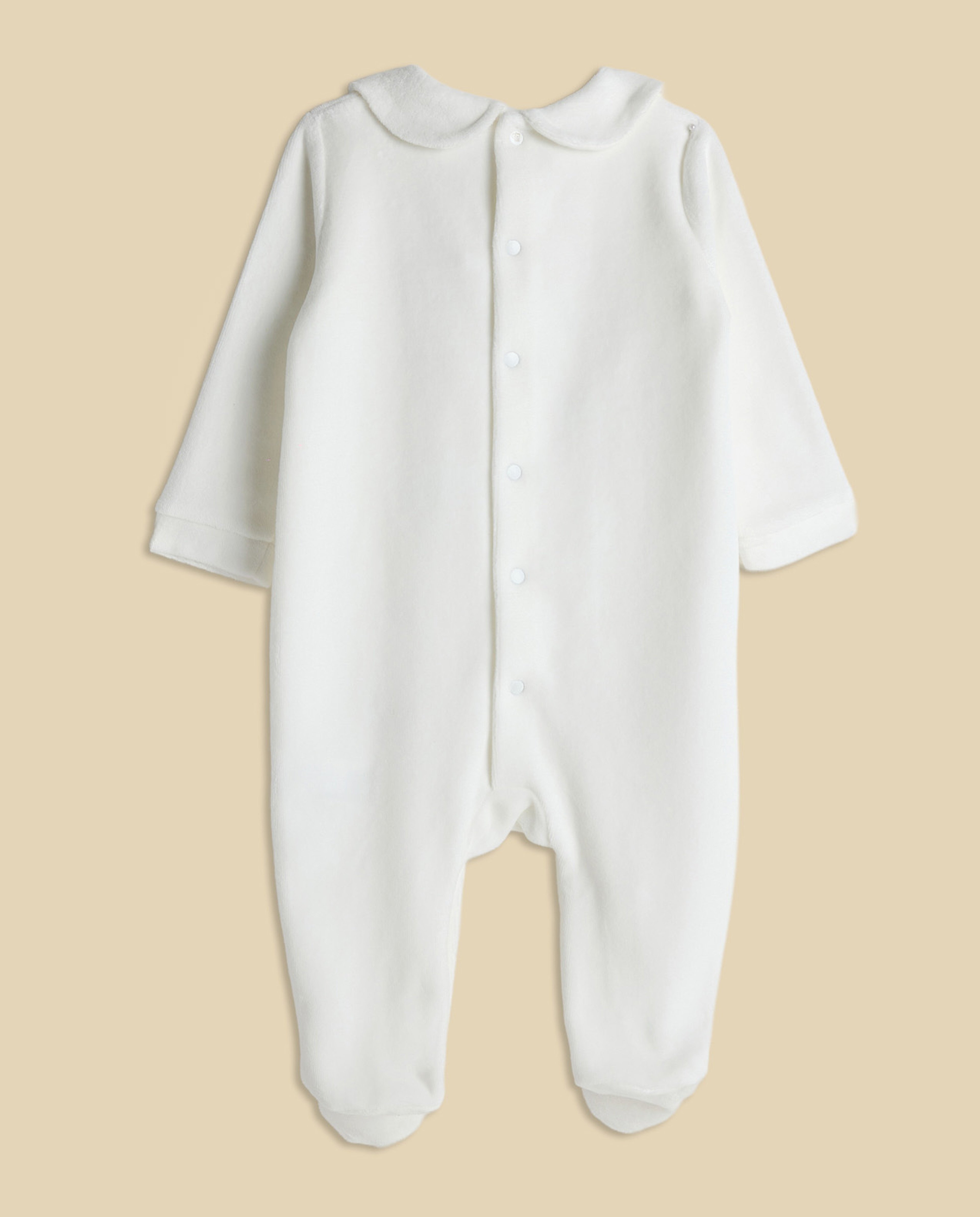 Appliqued Collared Footed Sleepsuit