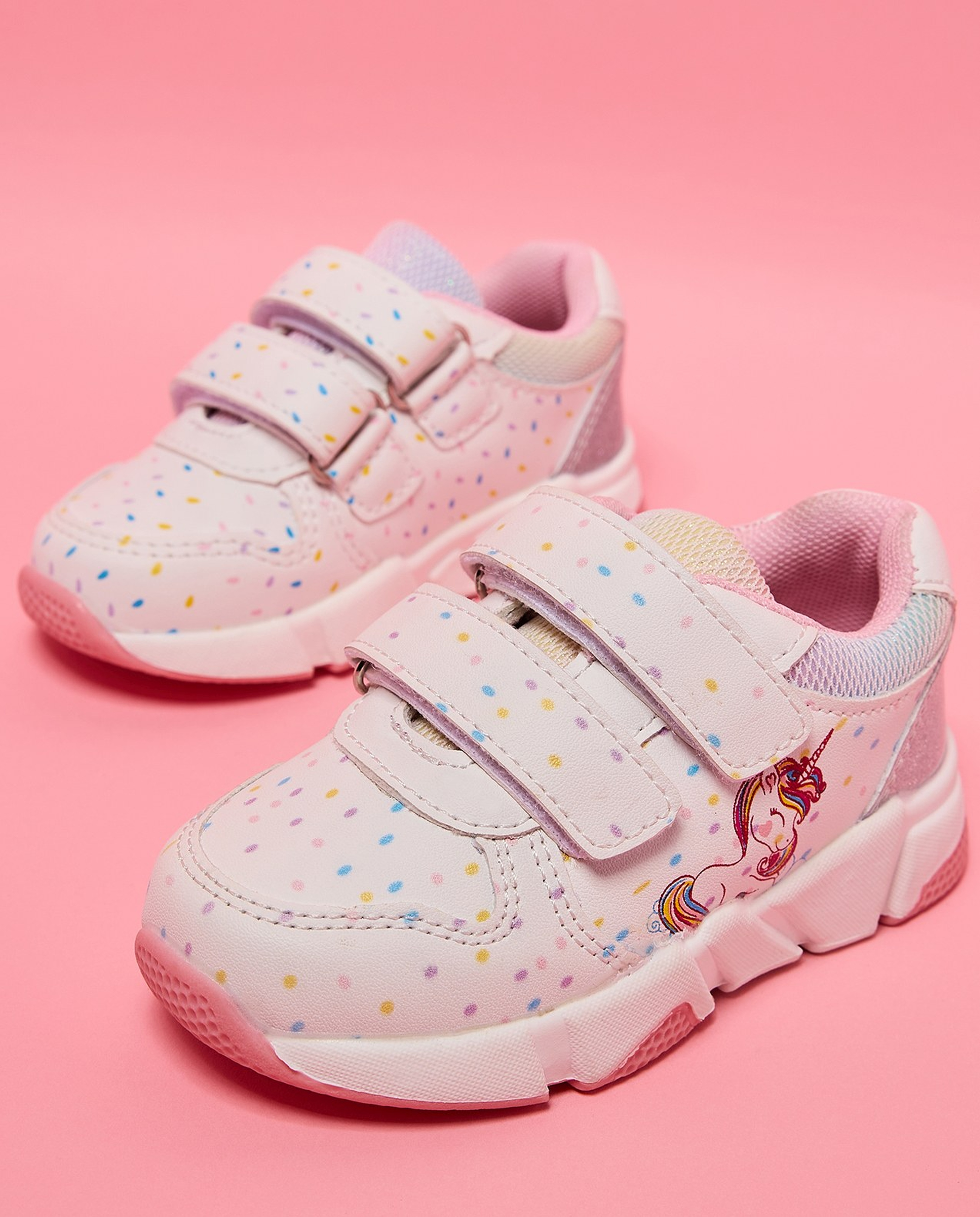 Unicorn Print Velcro Sneakers