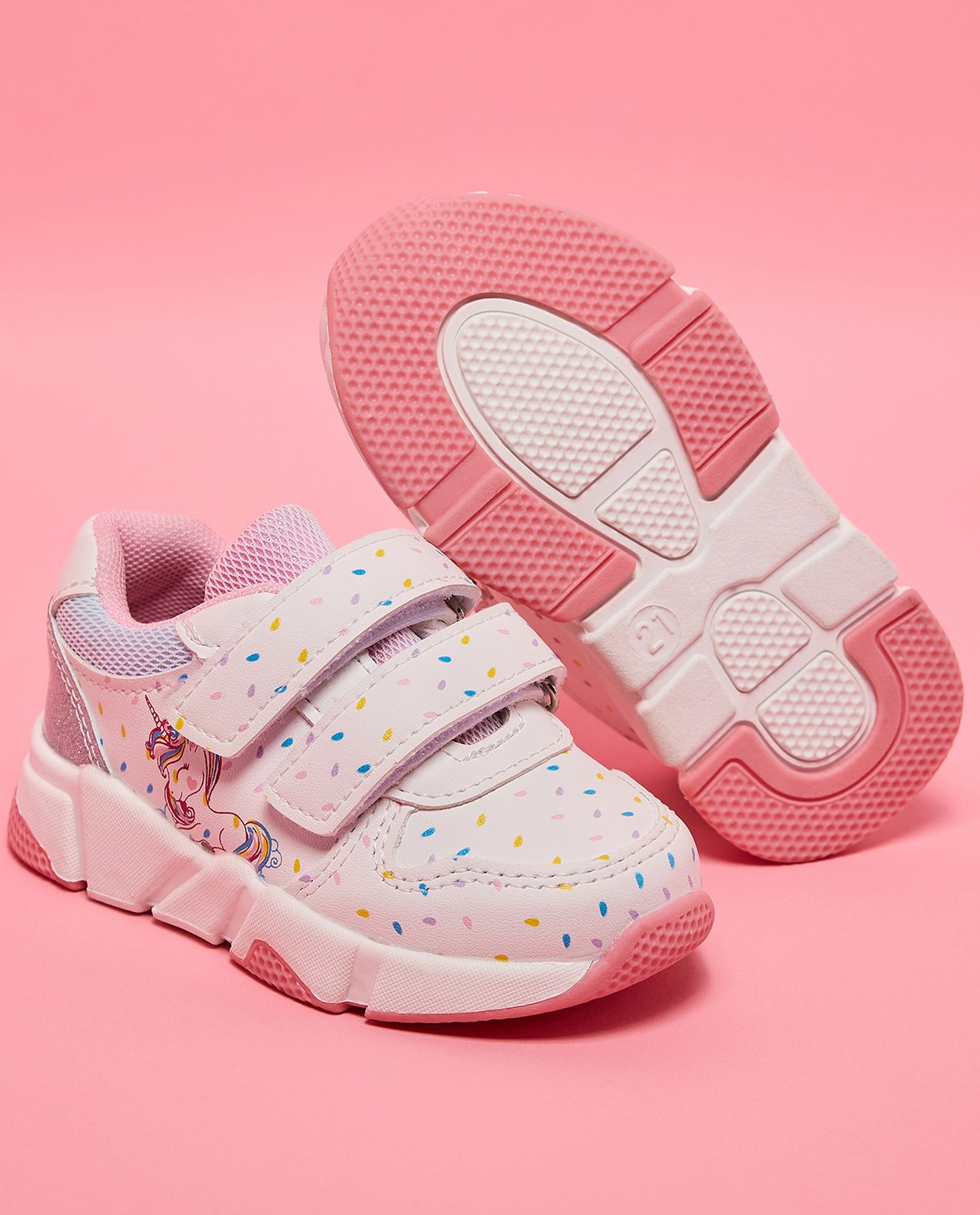 Unicorn Print Velcro Sneakers