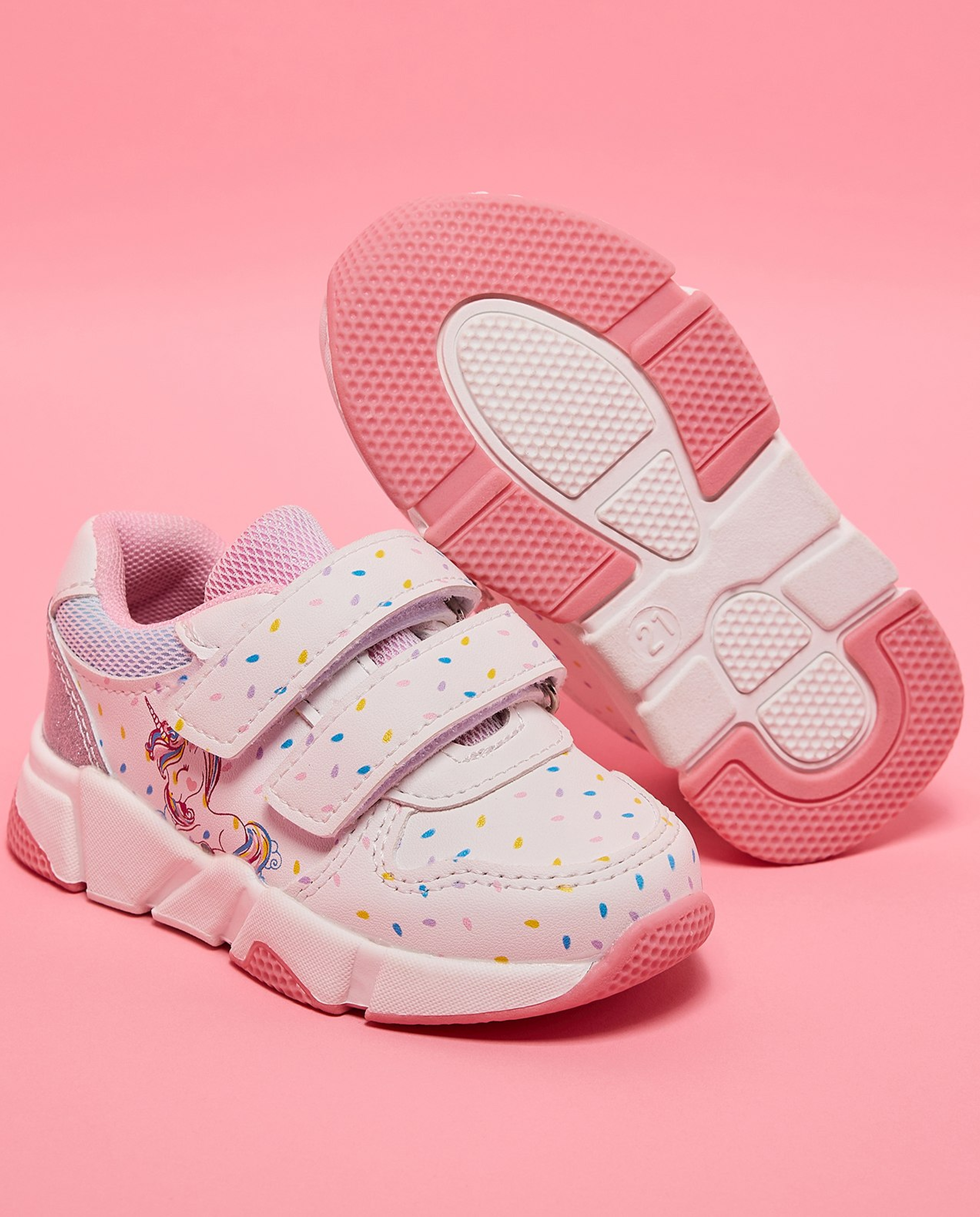 Unicorn Print Velcro Sneakers