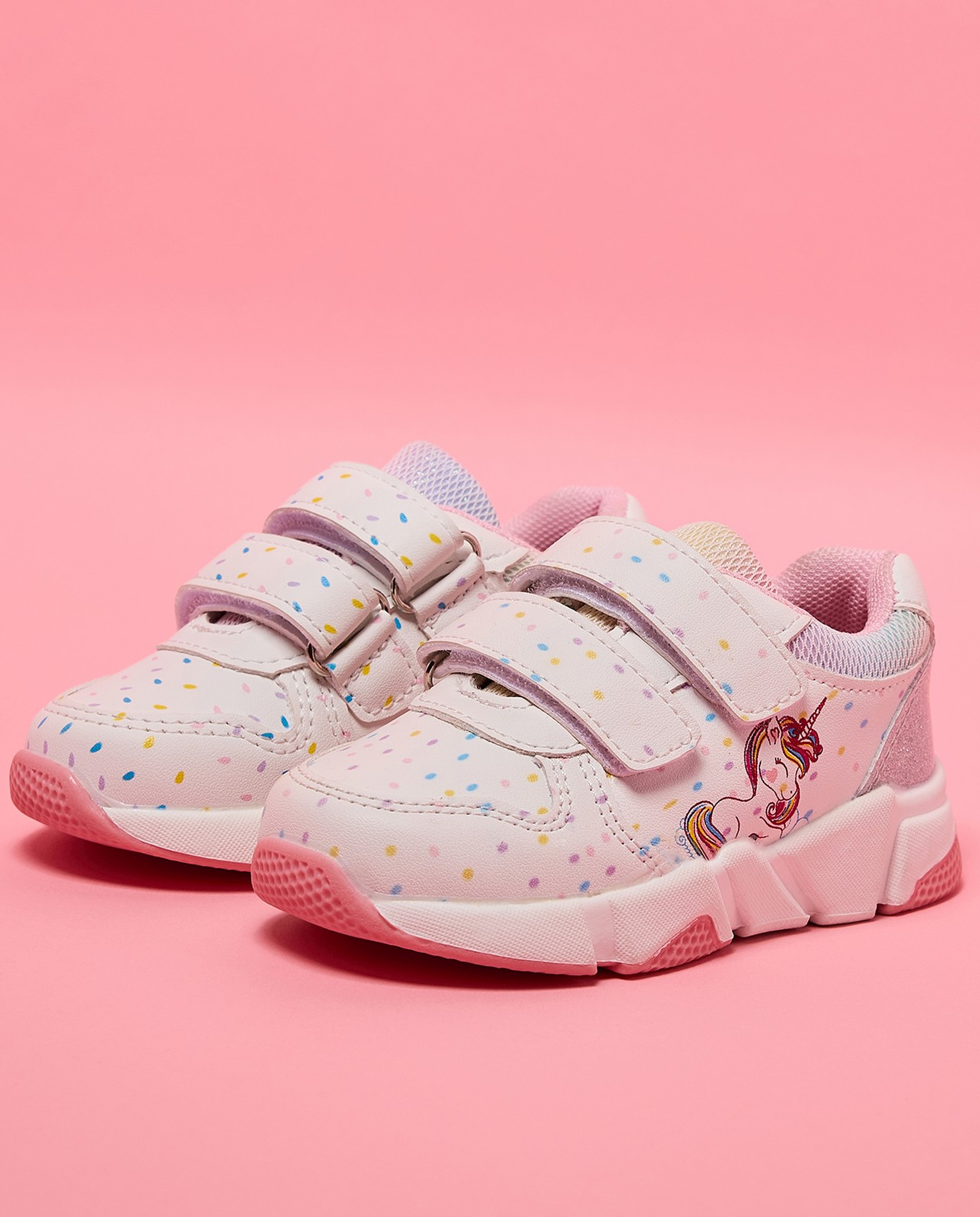 Unicorn Print Velcro Sneakers