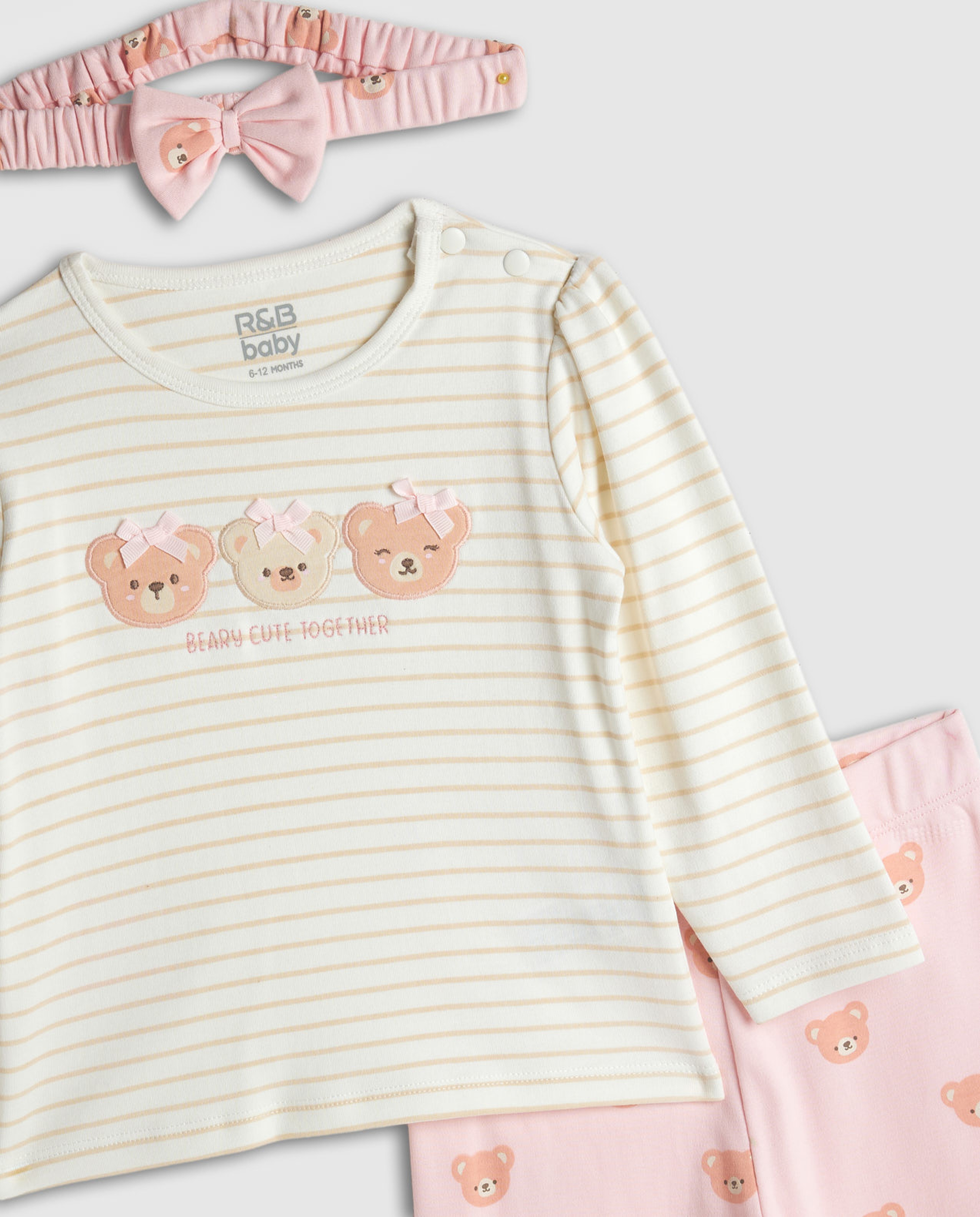 Printed Clothing Set with Headband