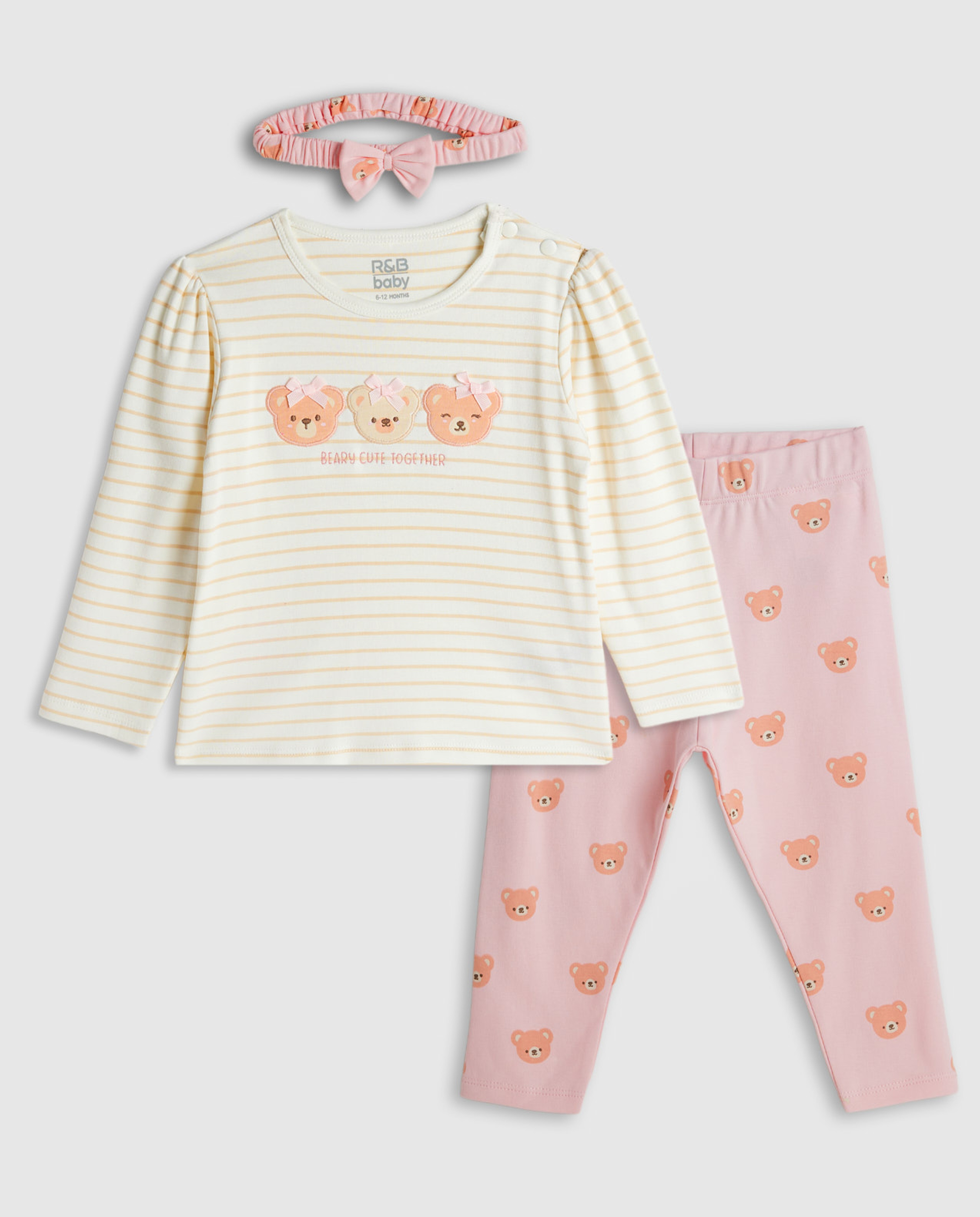 Printed Clothing Set with Headband