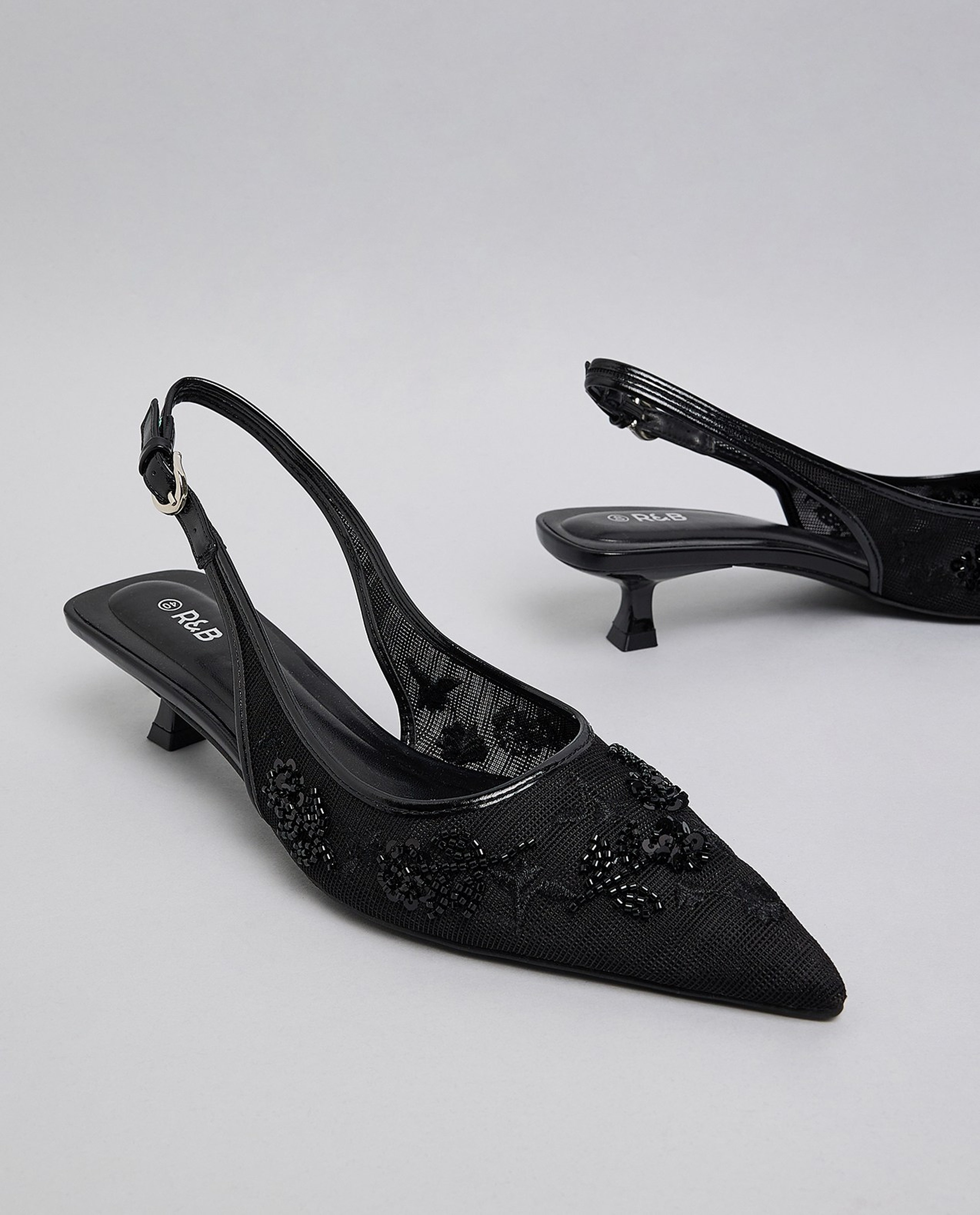 Embellished Slingback Pumps