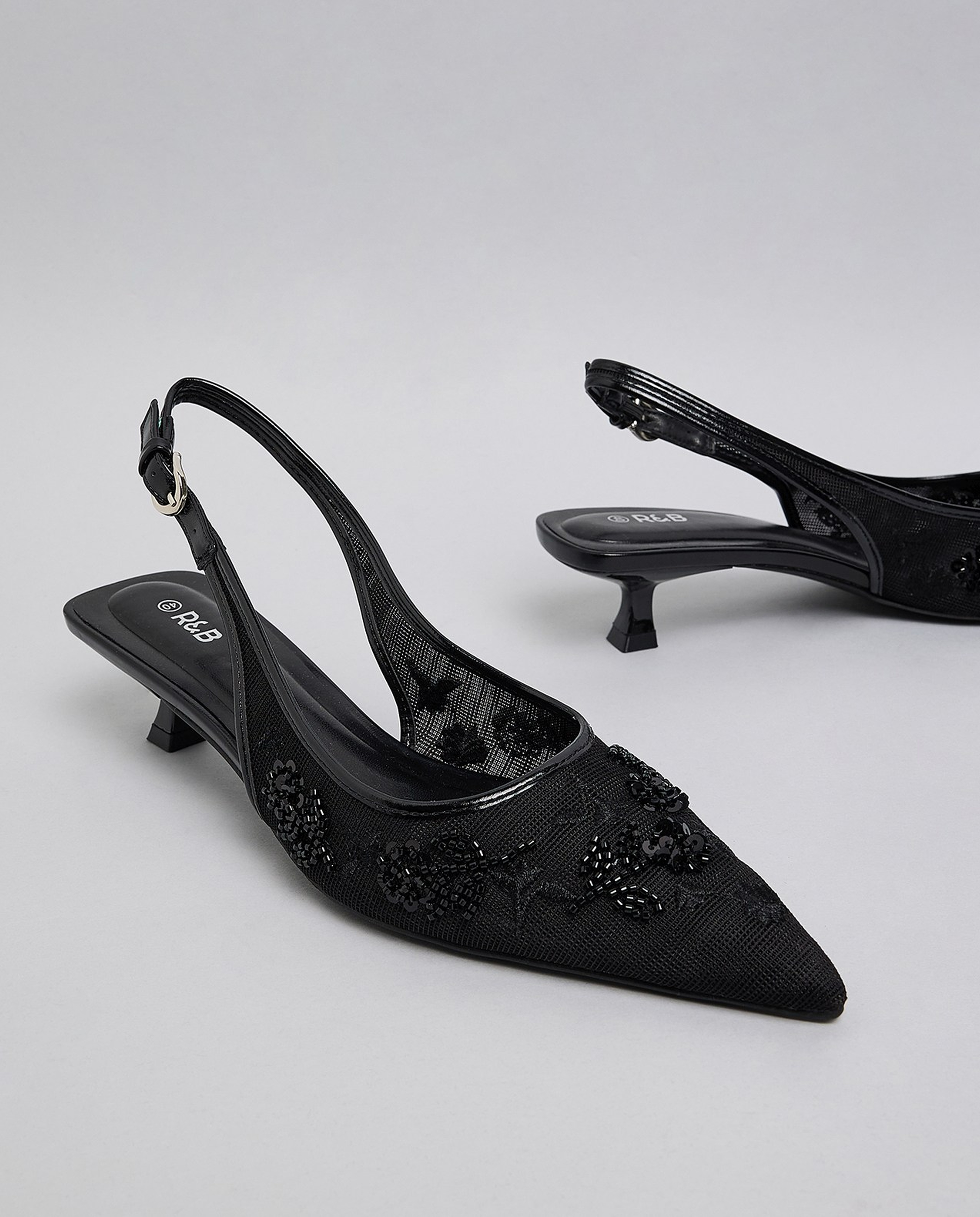 Embellished Slingback Pumps