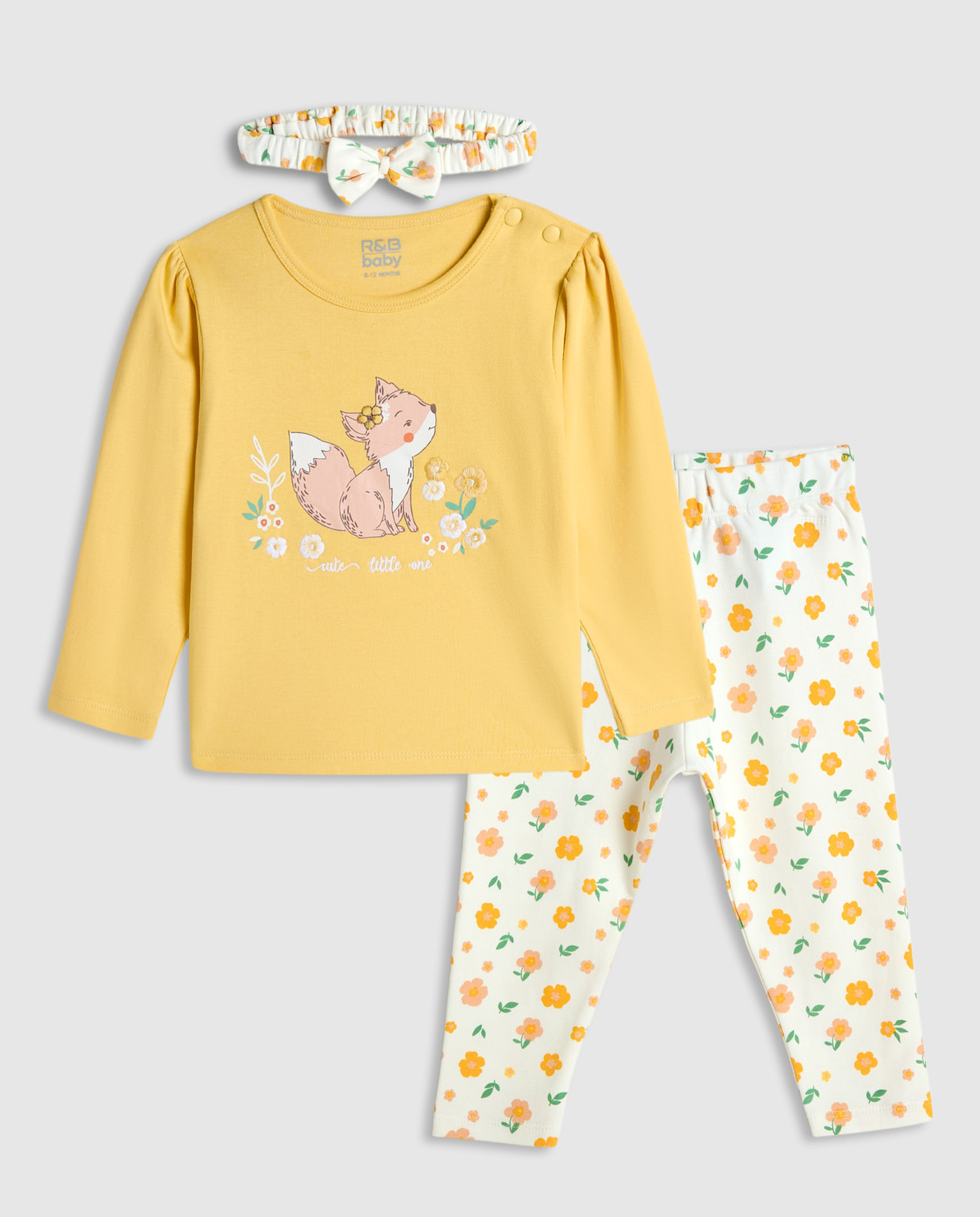 Printed Clothing Set with Headband
