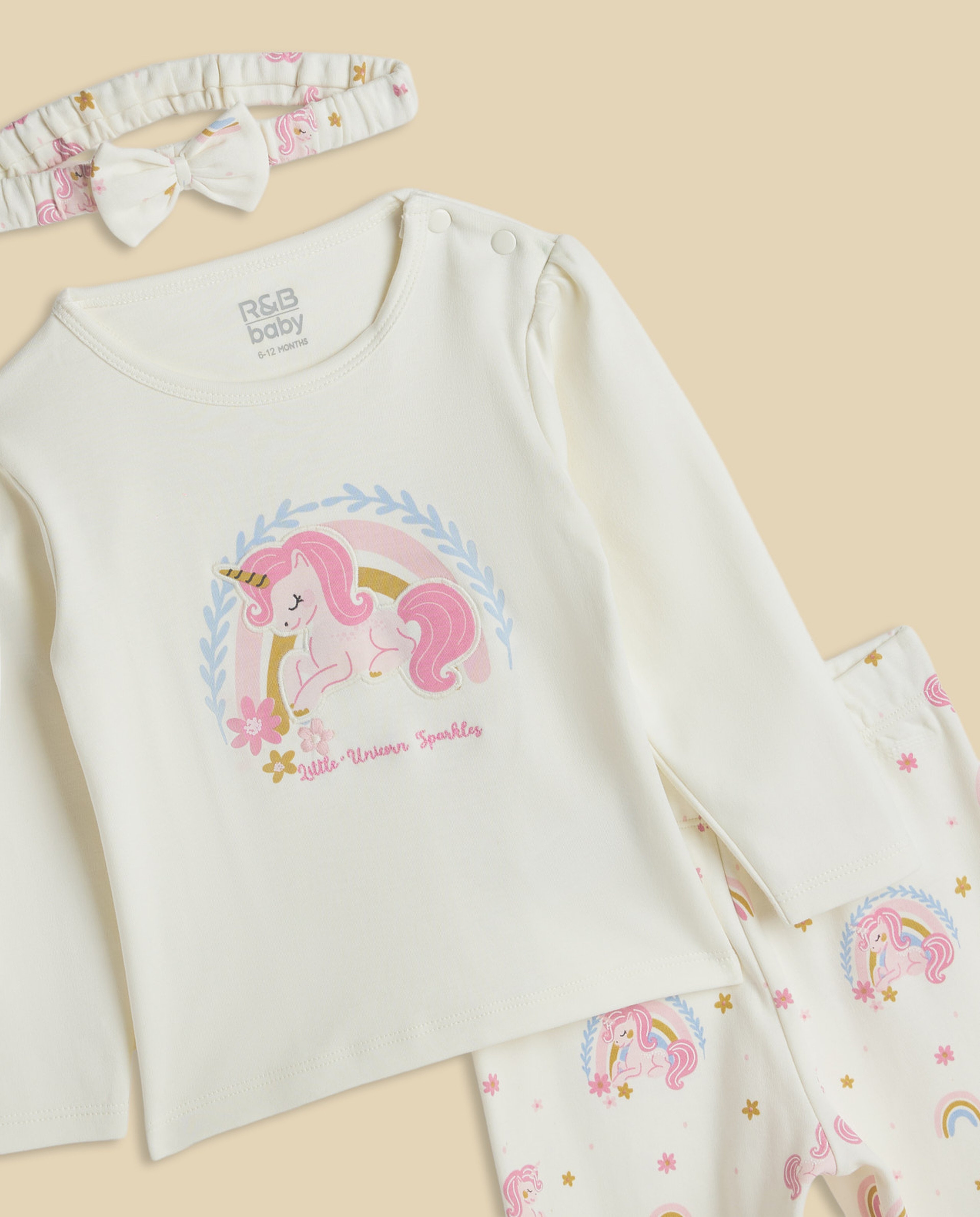 Printed Clothing Set with Headband