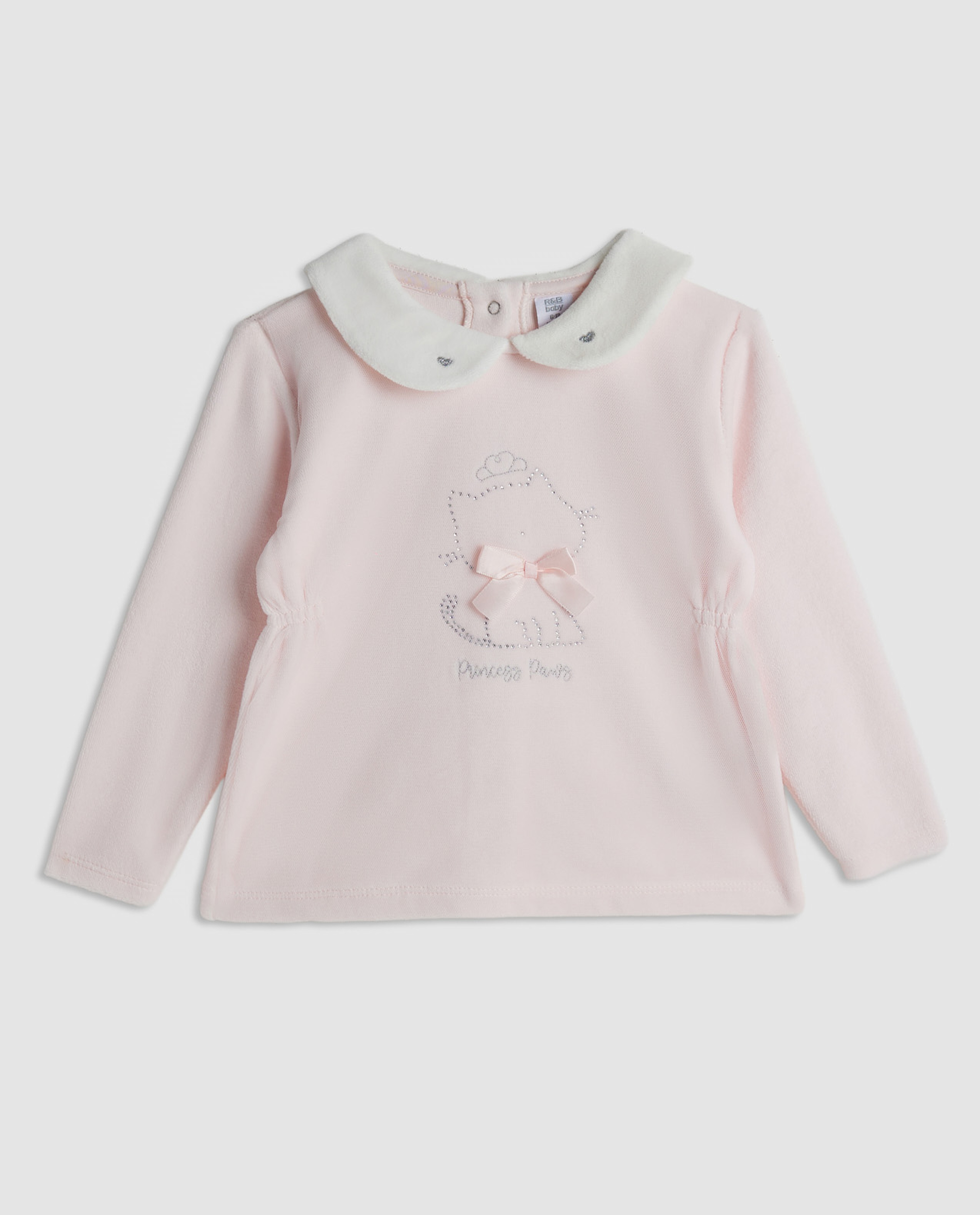 Appliqued Collared Clothing Set