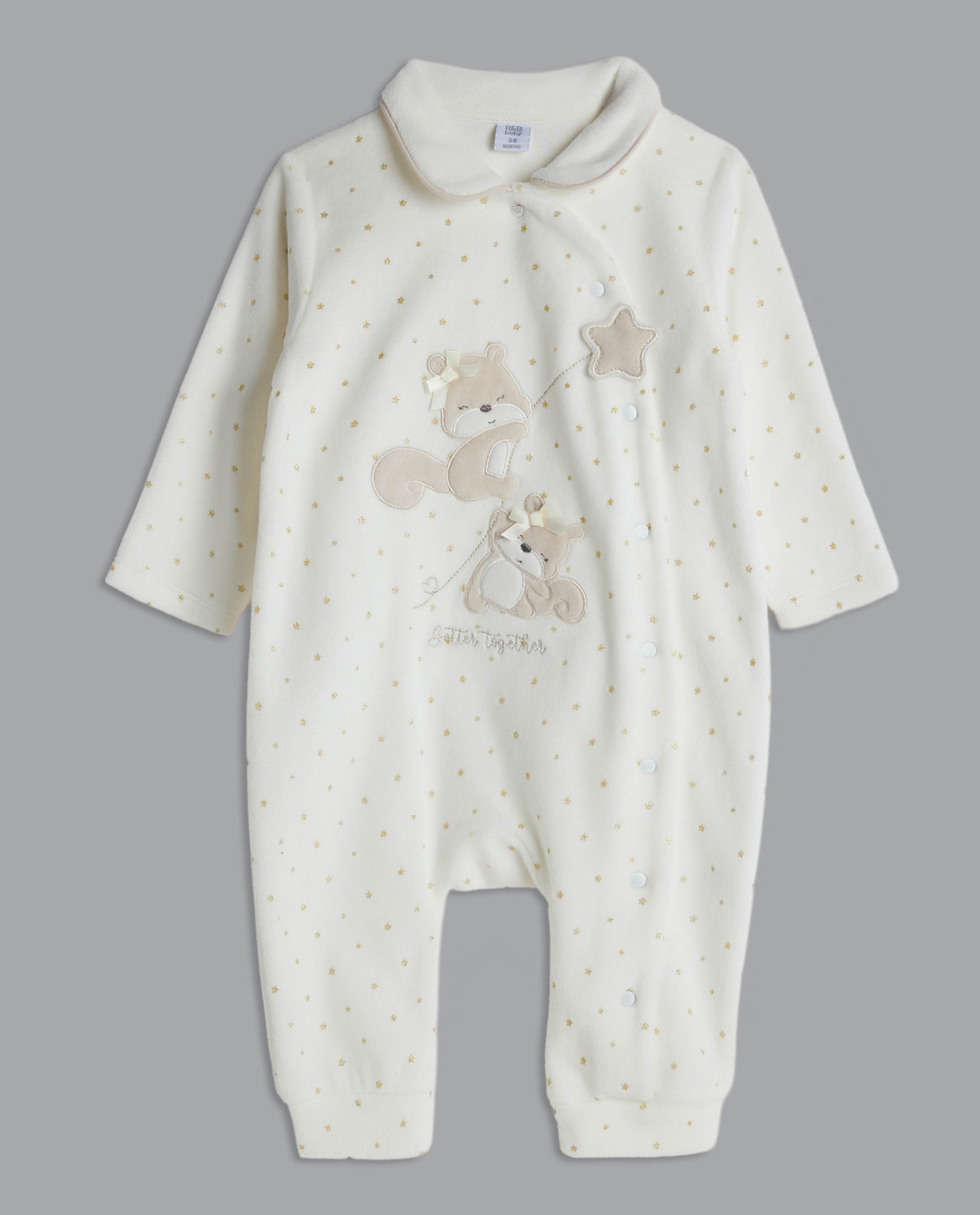 Appliqued Collared Sleepsuit