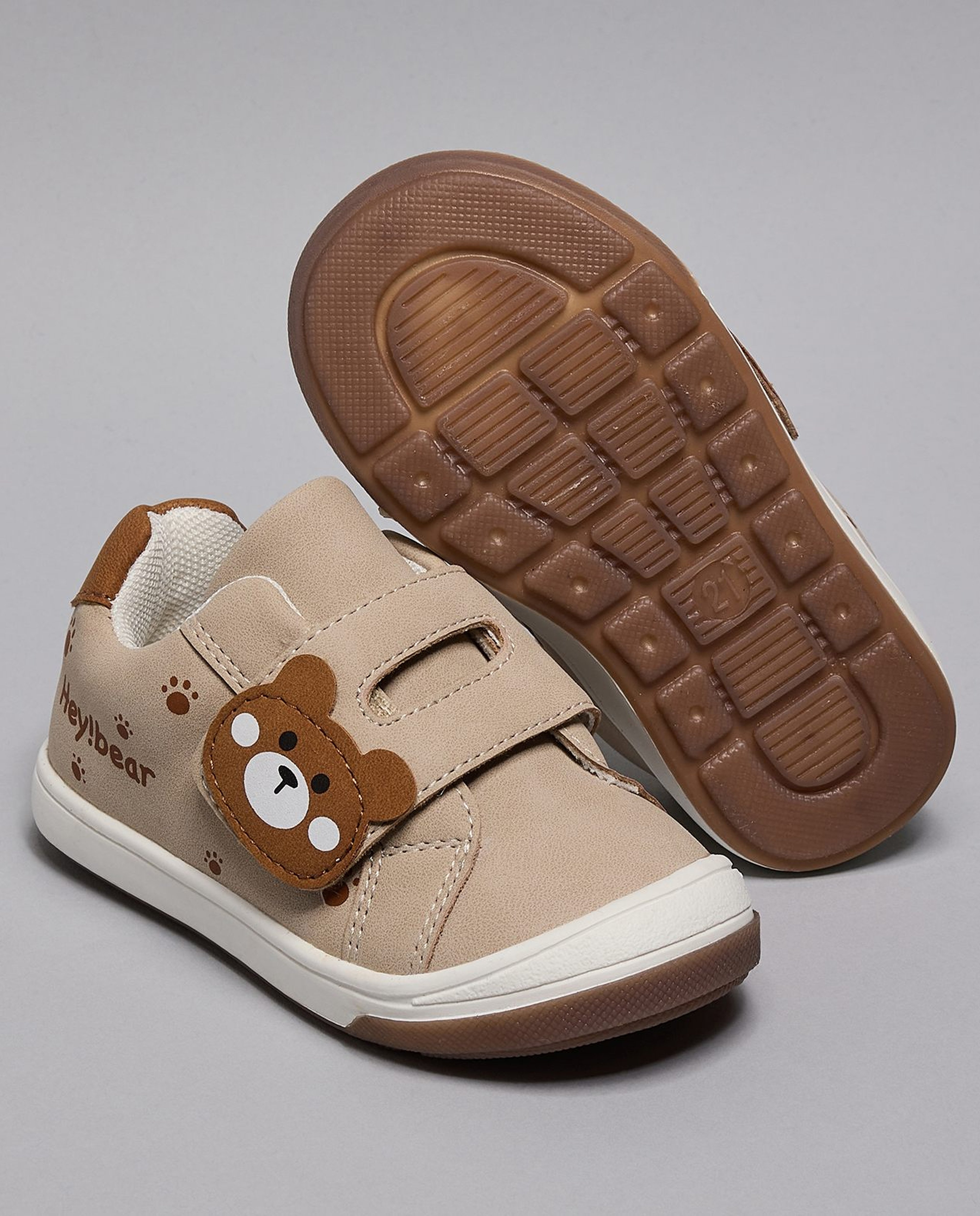 Teddy Appliqued Velcro Shoes