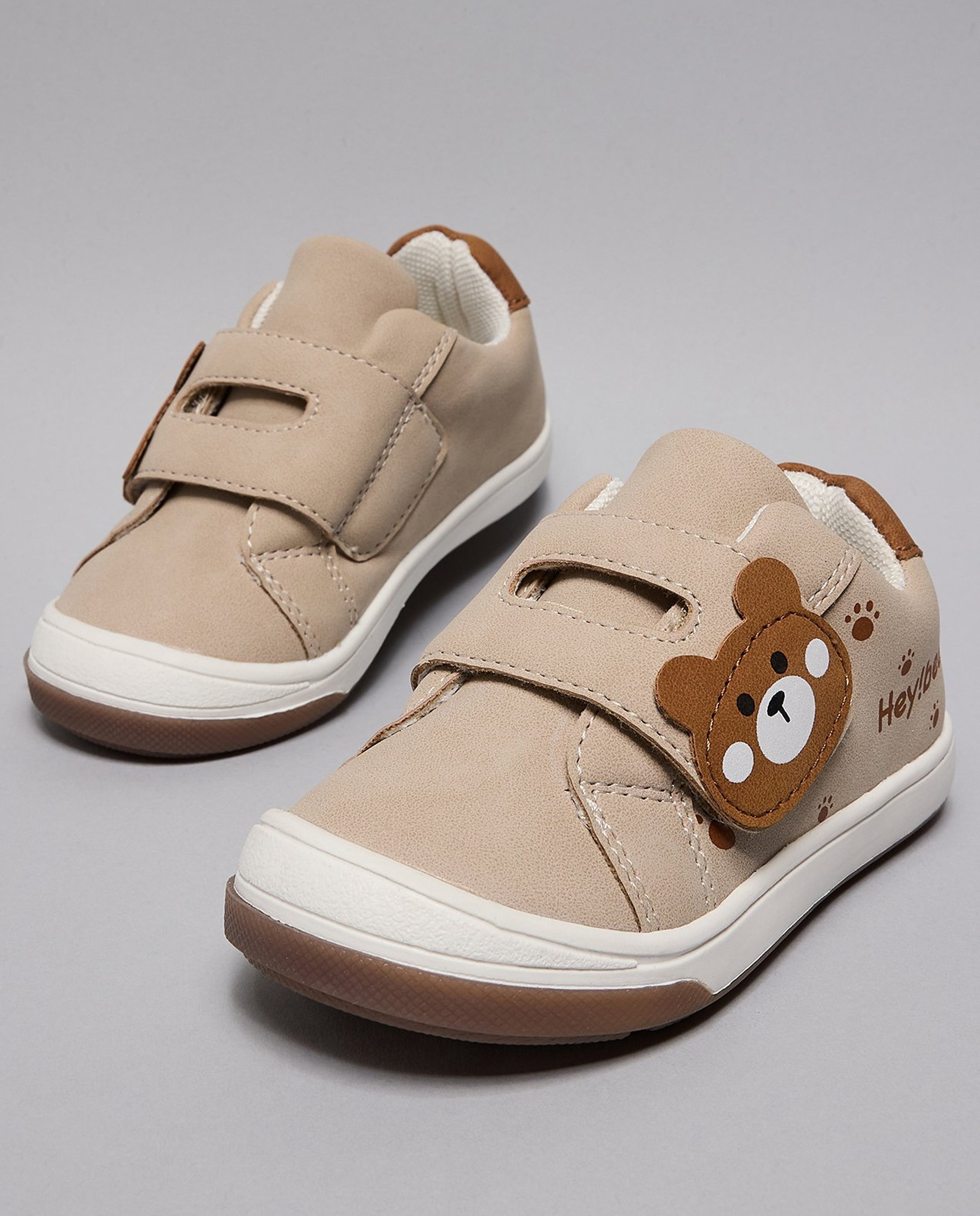 Teddy Appliqued Velcro Shoes