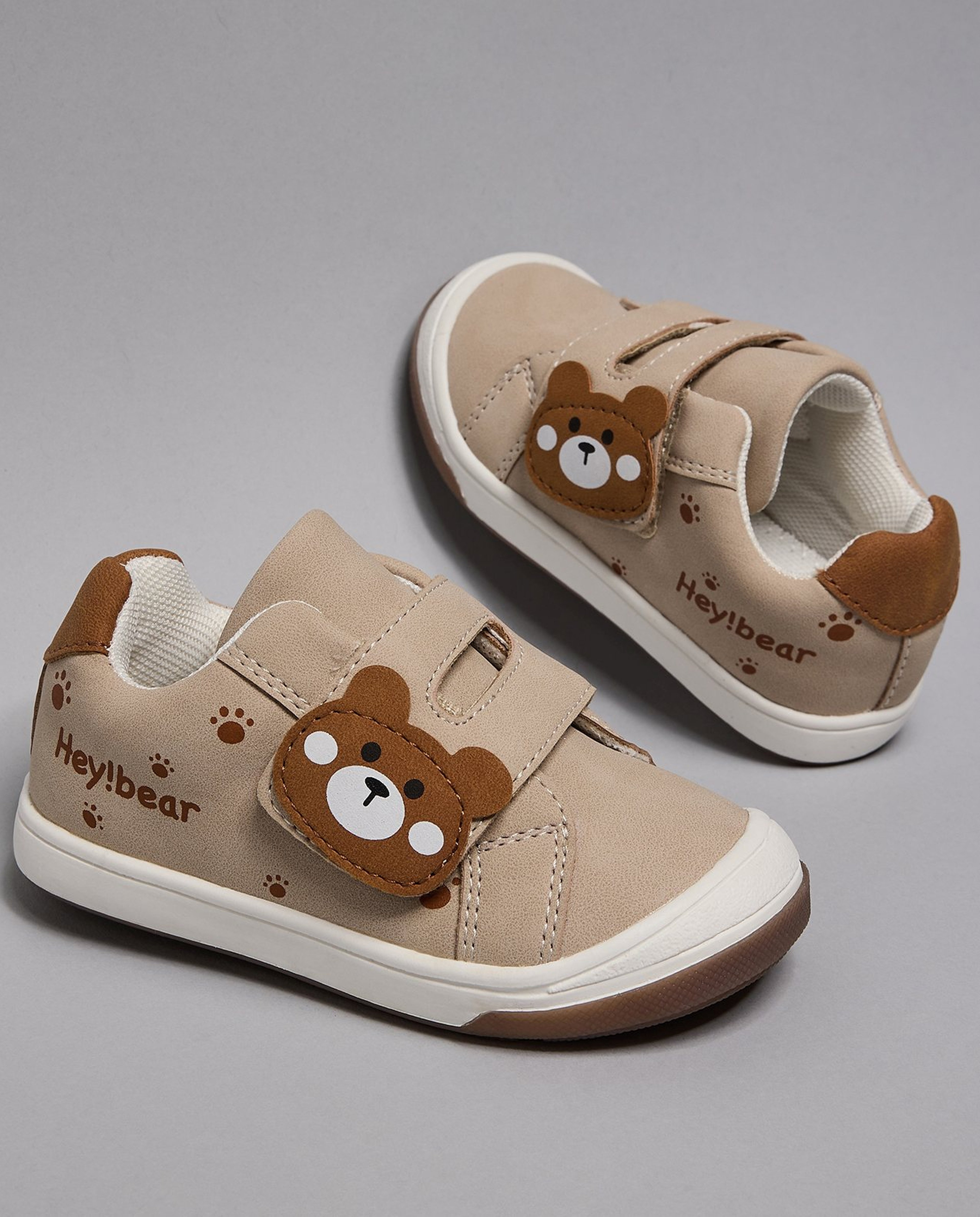 Teddy Appliqued Velcro Shoes