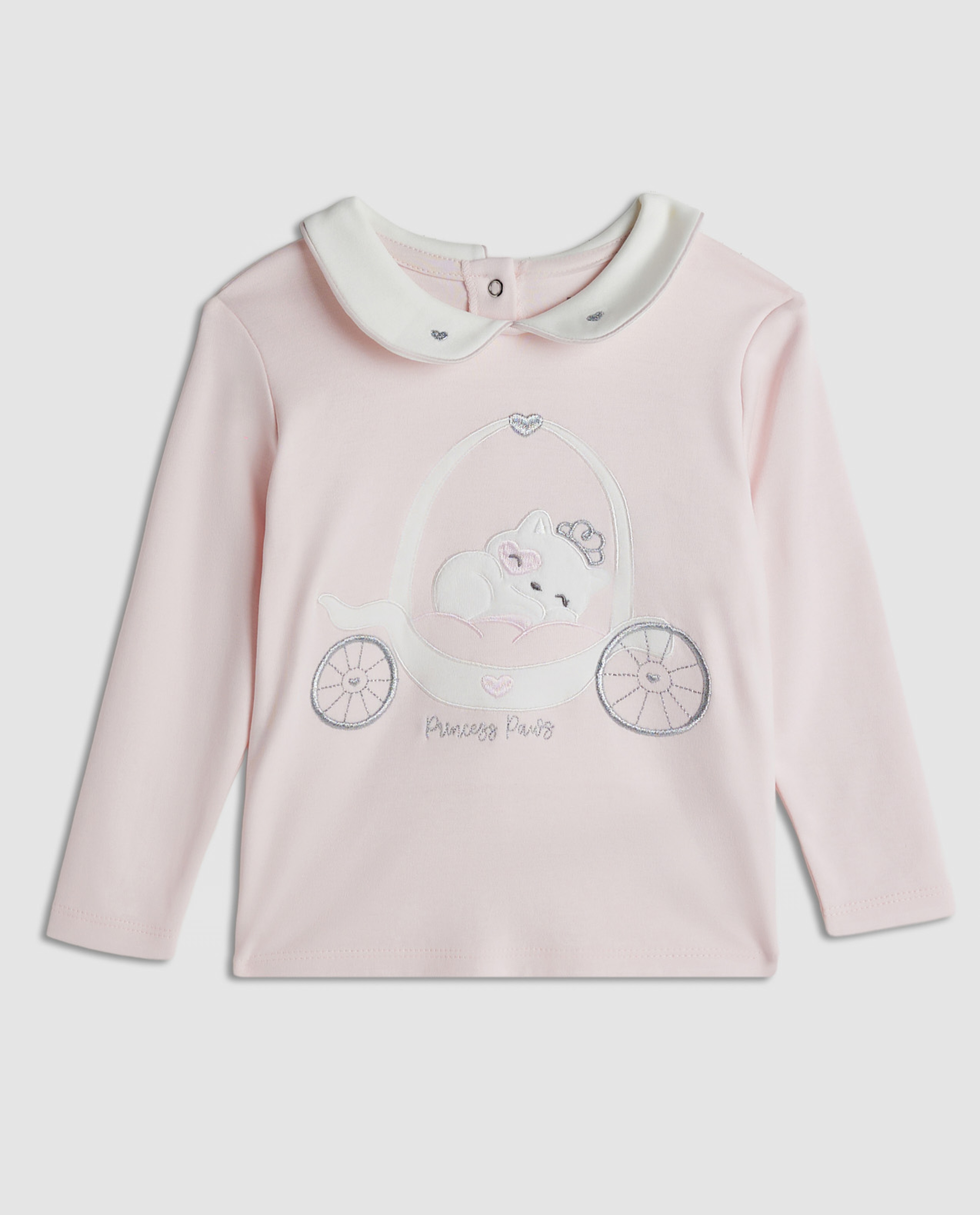 Appliqued Collared Clothing Set