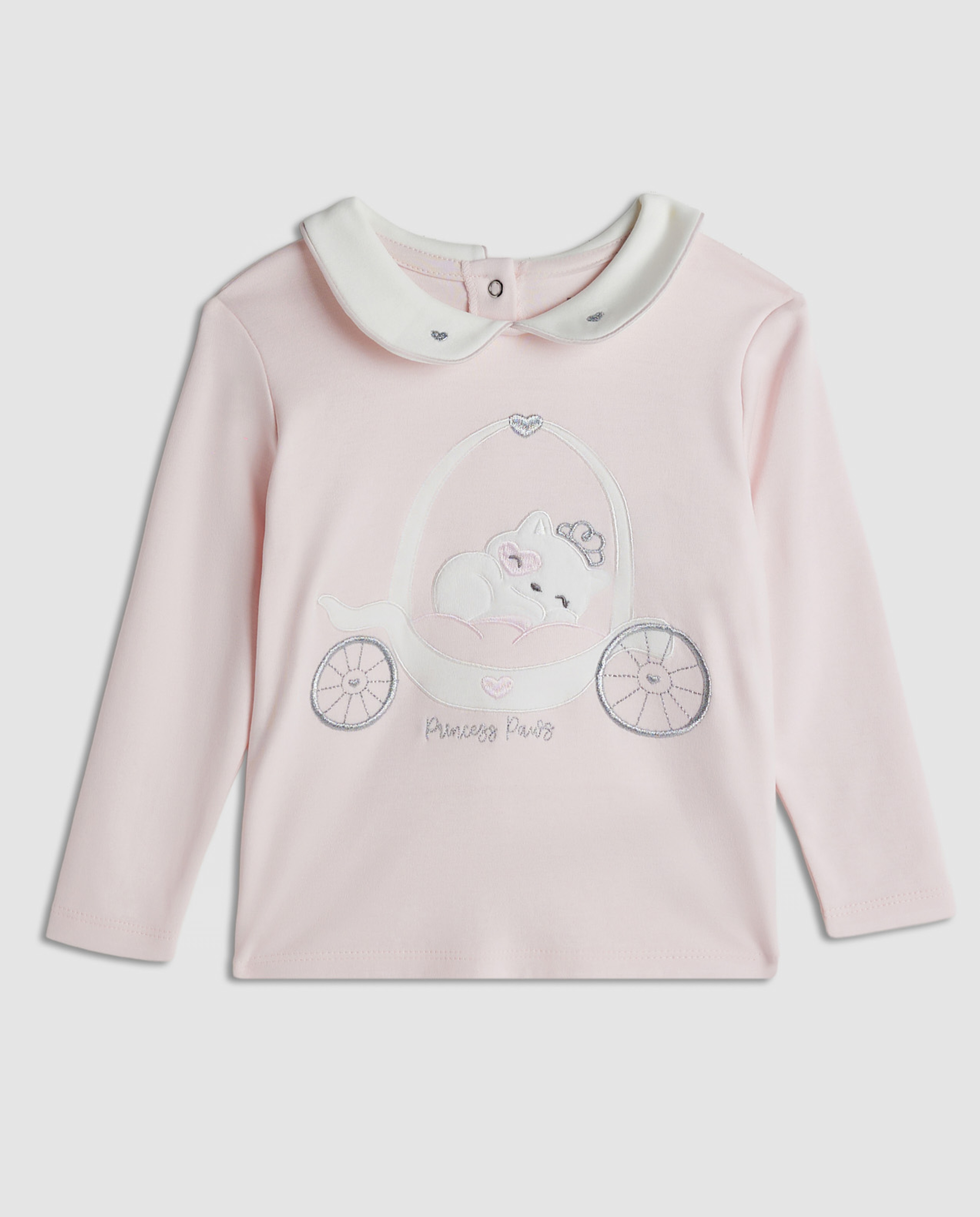 Appliqued Collared Clothing Set