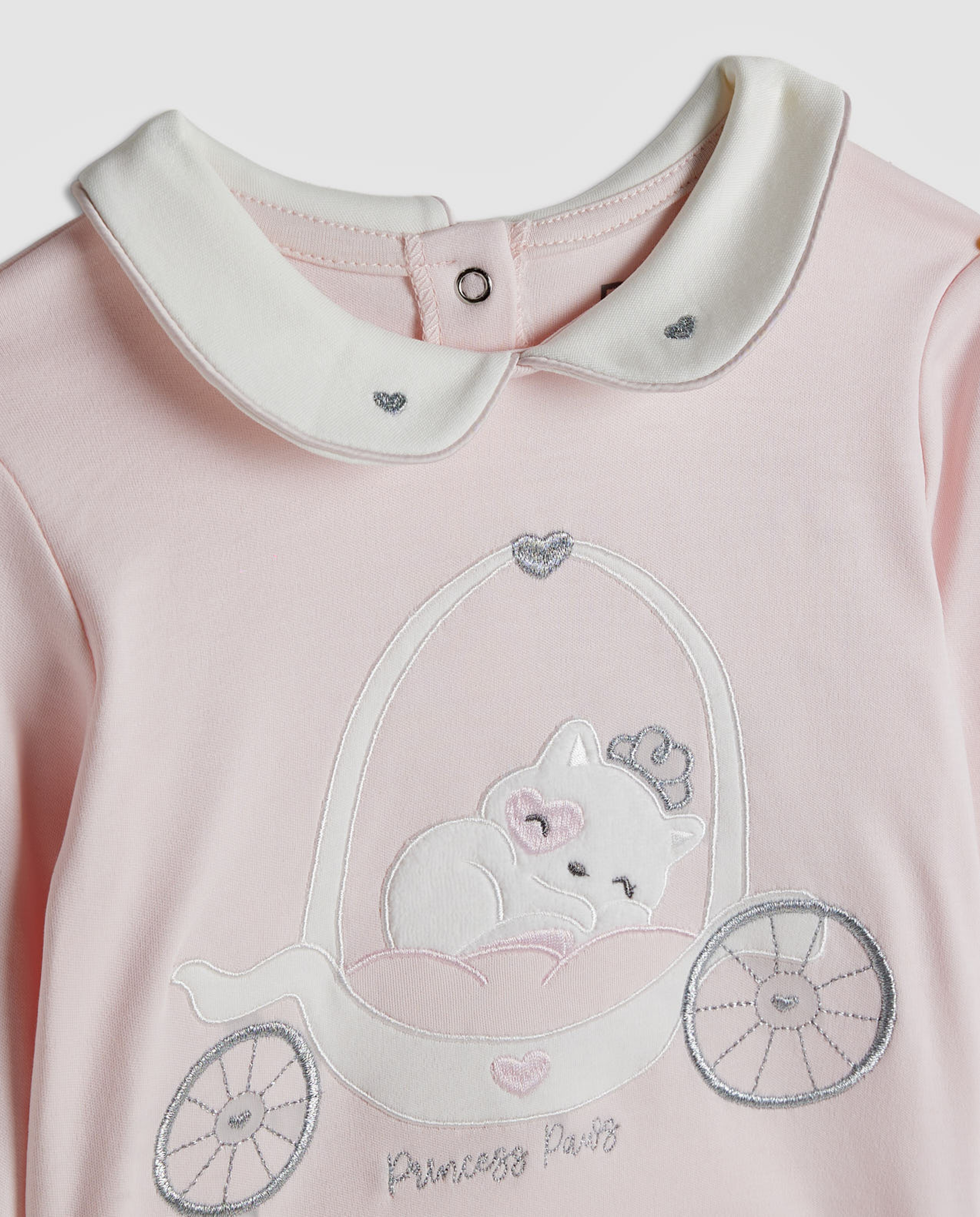 Appliqued Collared Clothing Set