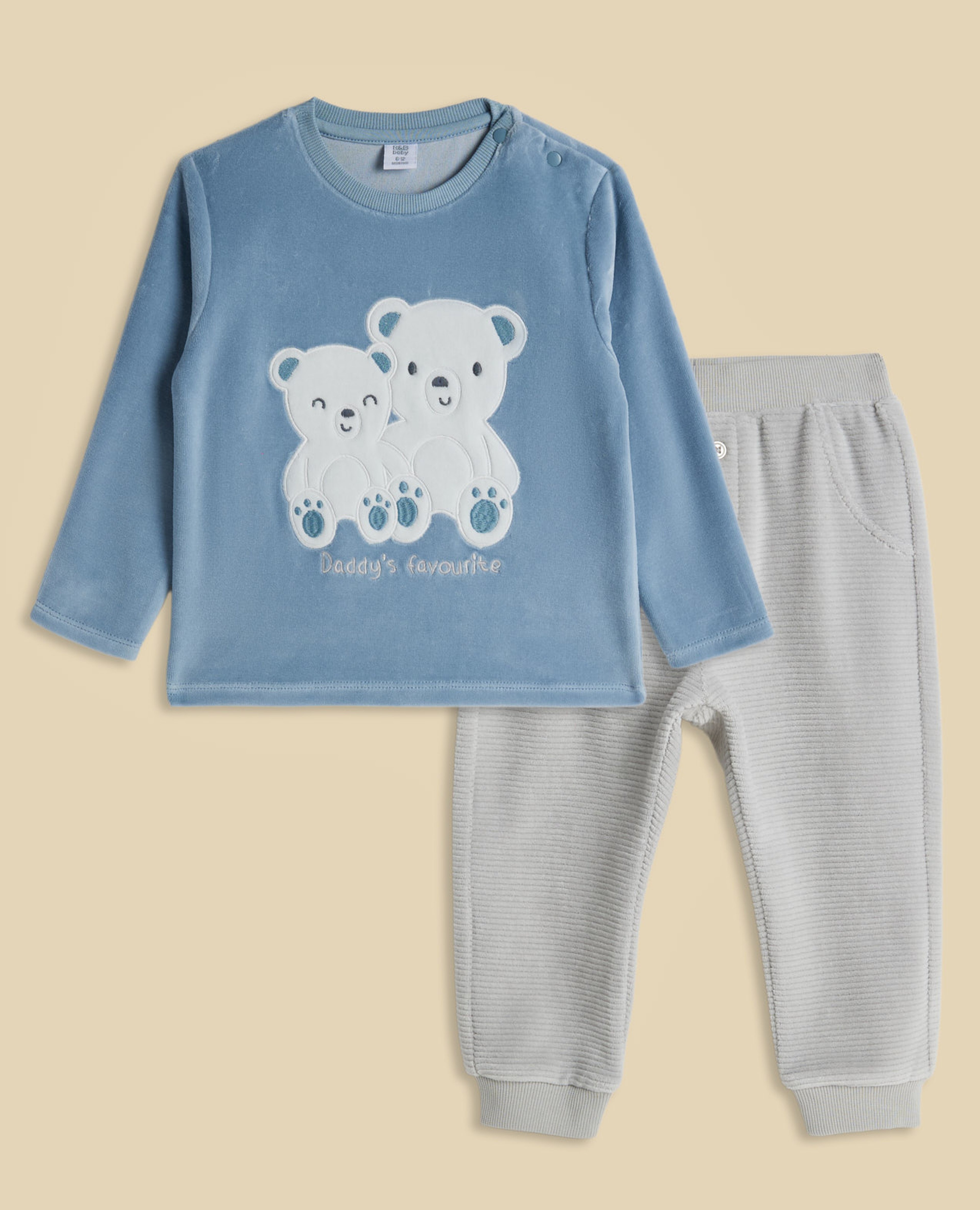 Appliqued Clothing Set with Headband