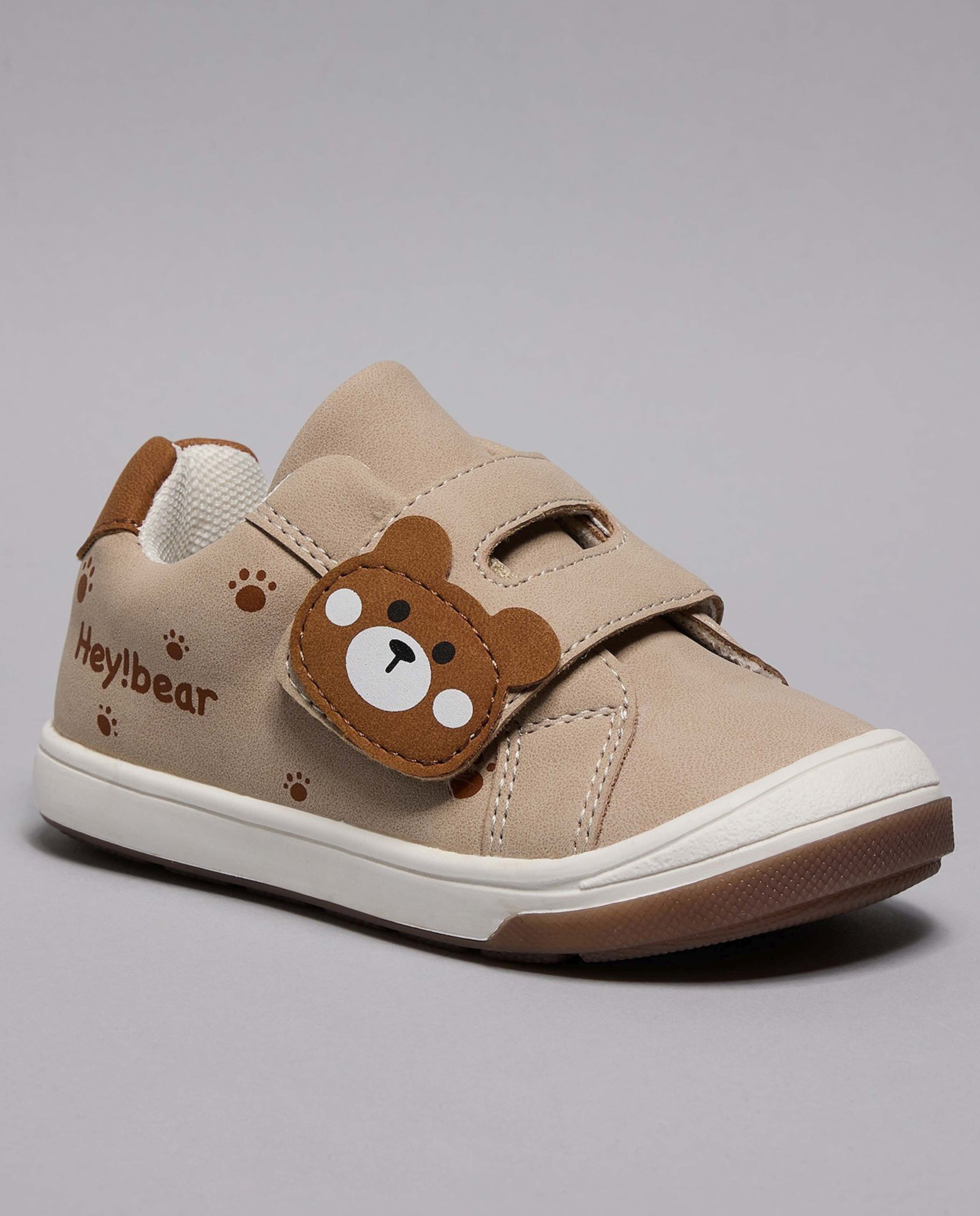 Teddy Appliqued Velcro Shoes
