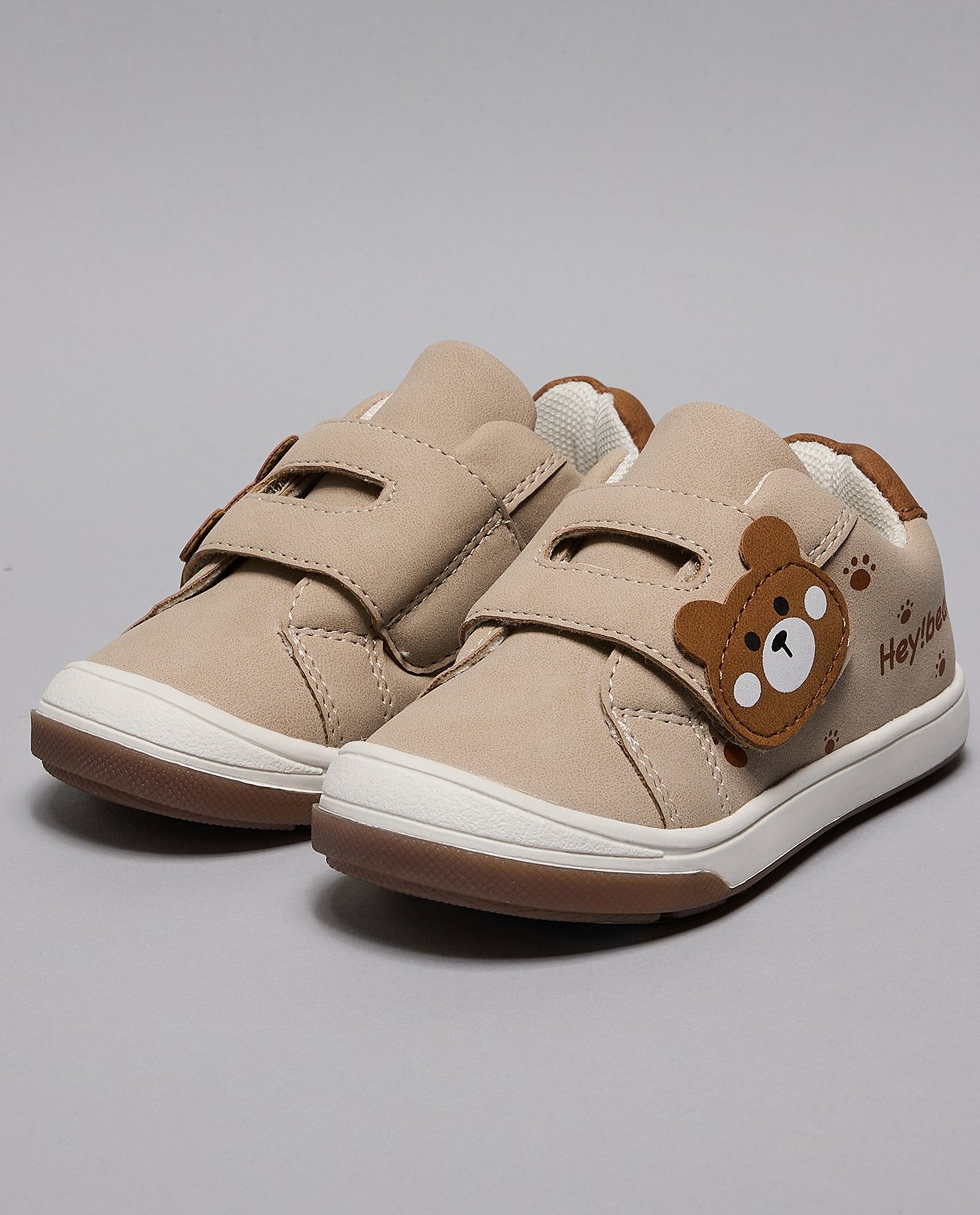 Teddy Appliqued Velcro Shoes