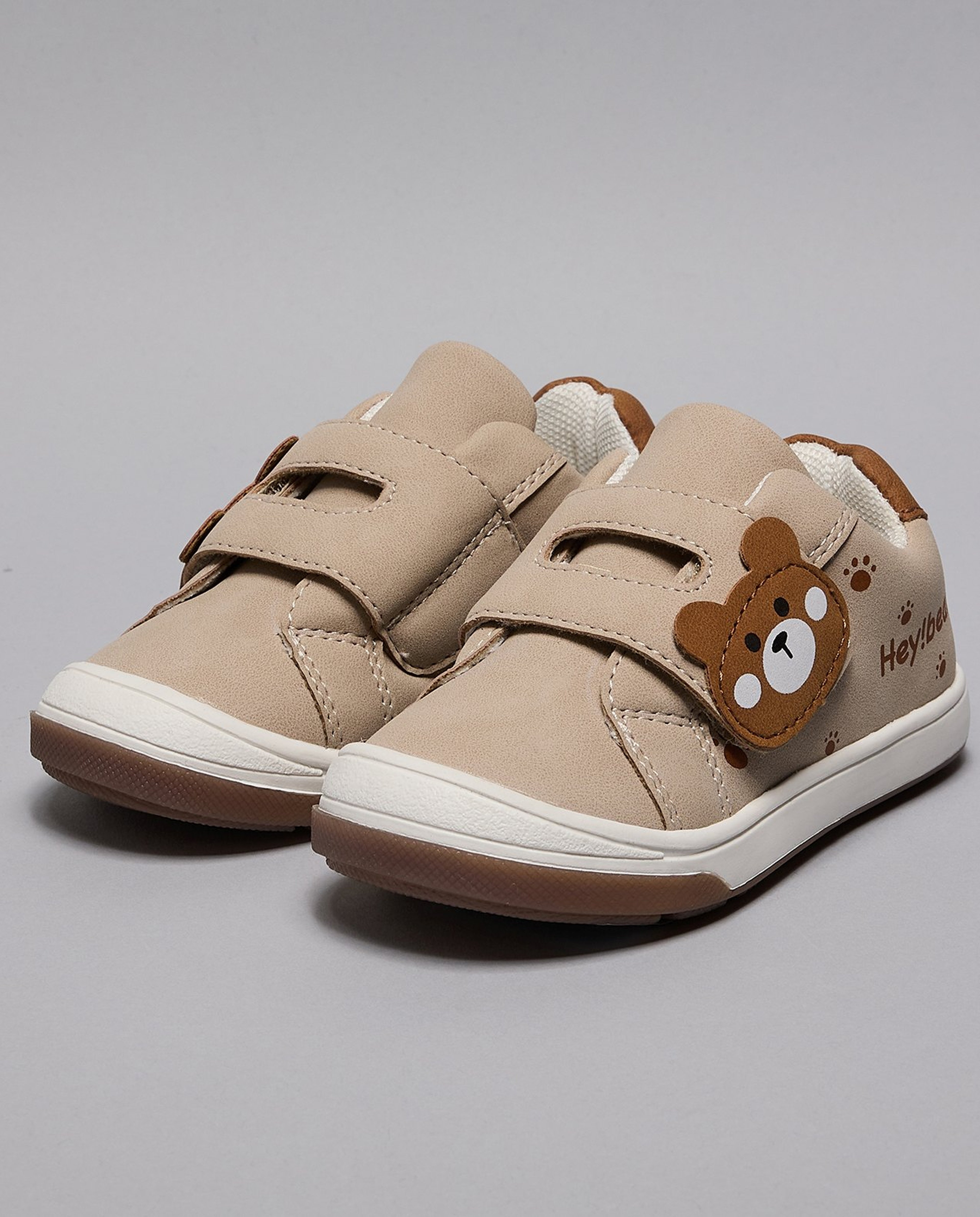 Teddy Appliqued Velcro Shoes