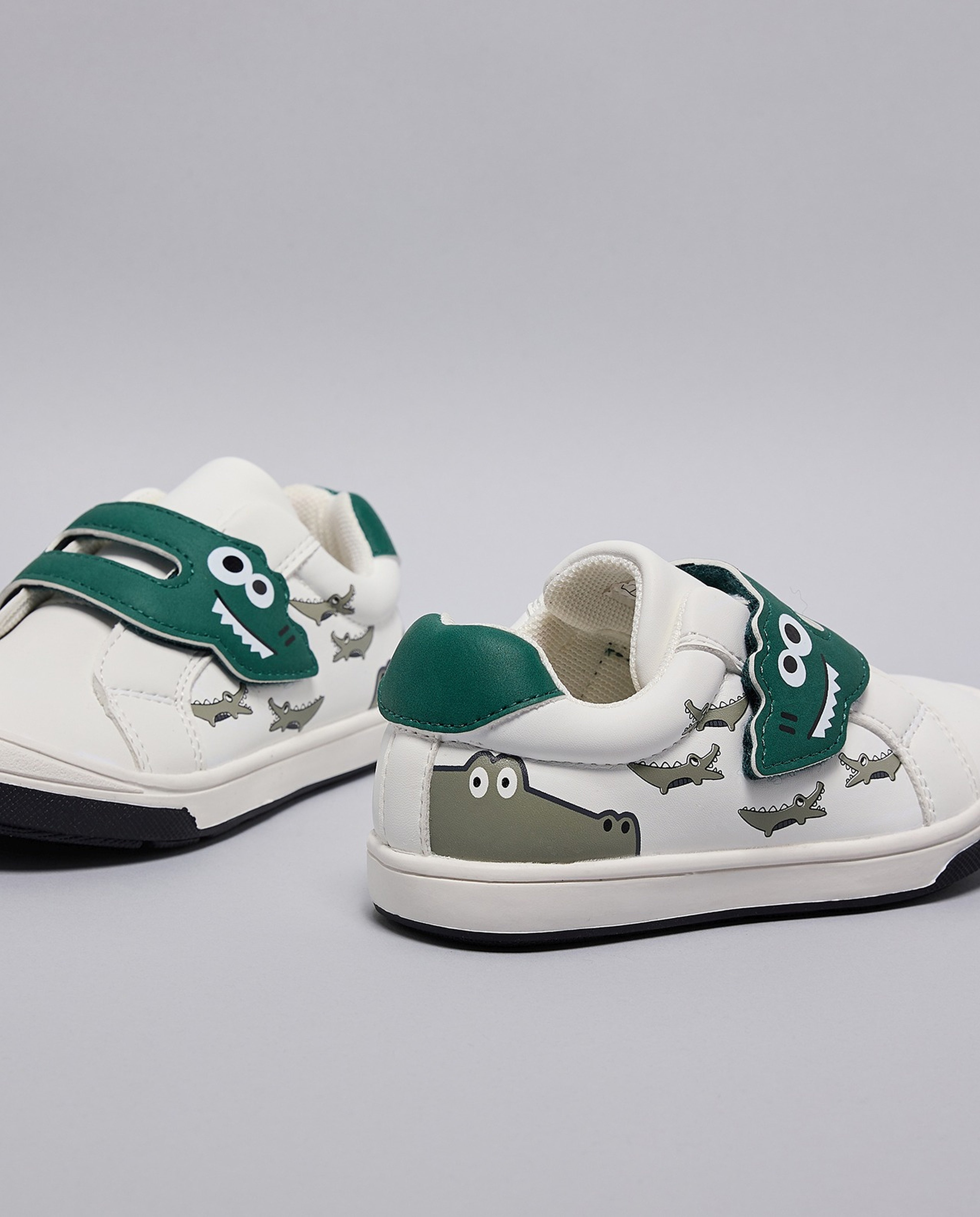 Crocodile Appliqued Velcro Shoes