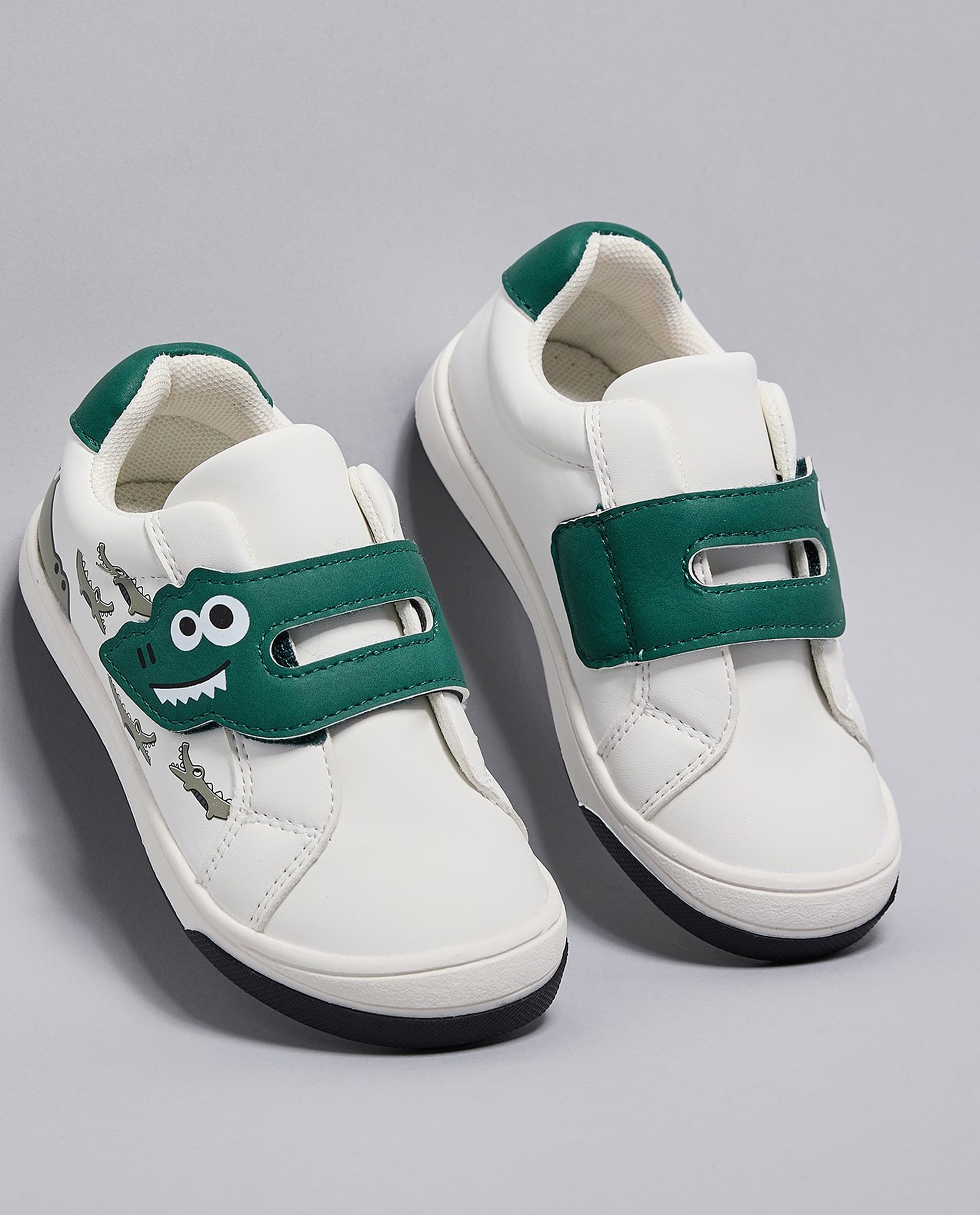 Crocodile Appliqued Velcro Shoes